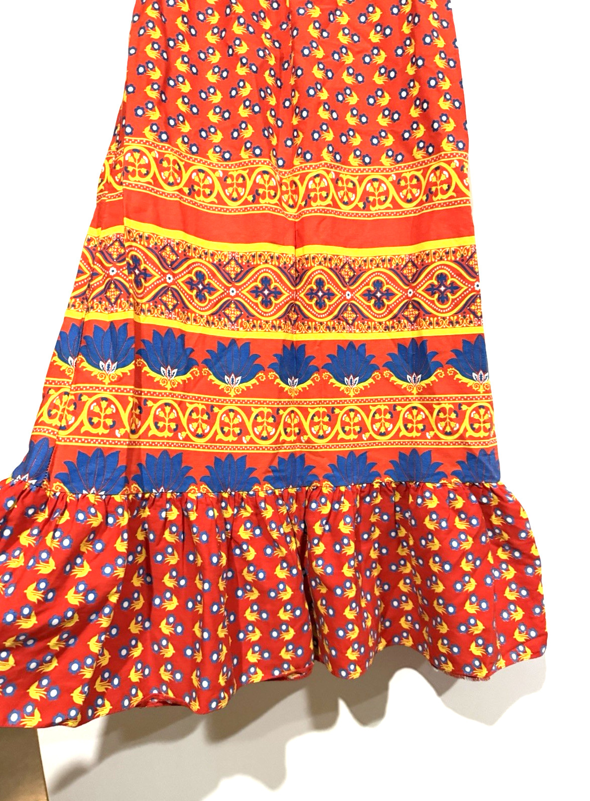 Vintage Y2K Milkmaid Maxi Dress Woman S All Over Print Cottagecore Boho Handmade
