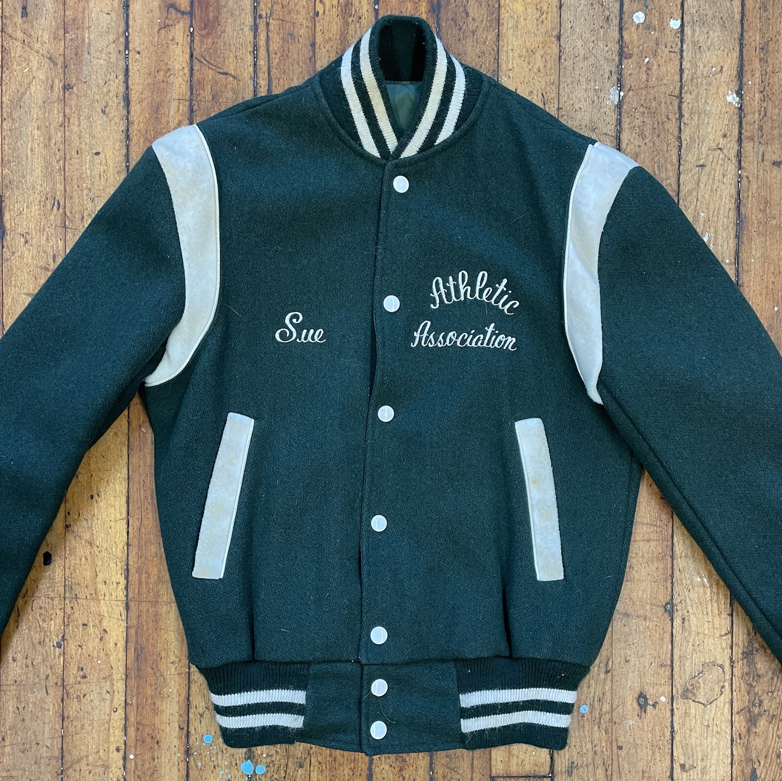 Vintage 70’s Bristol High School Letterman Green Jacket (Rhode Island)