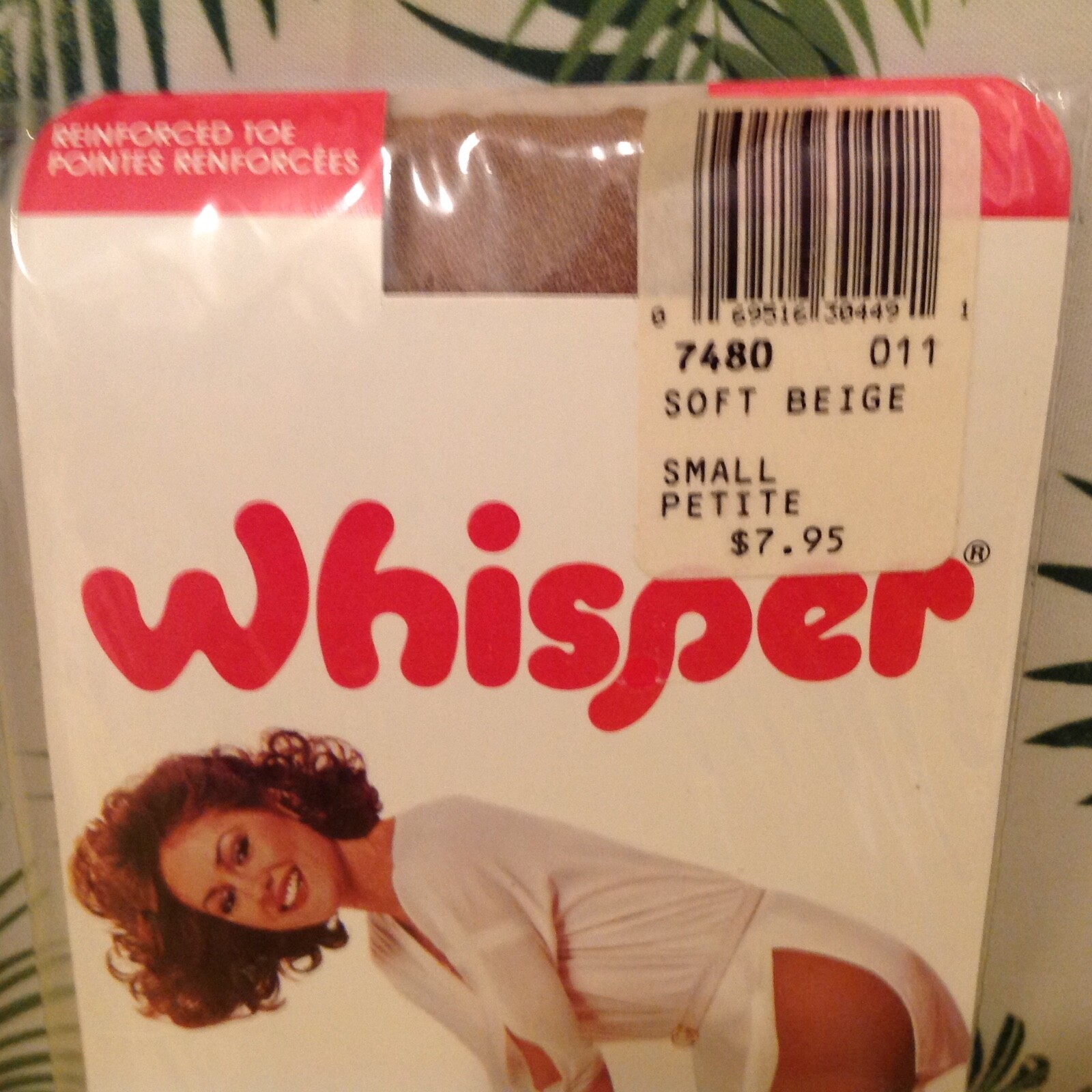 vintage Pantyhose Whisper Full Support Color Soft Beige Size Small BC004A