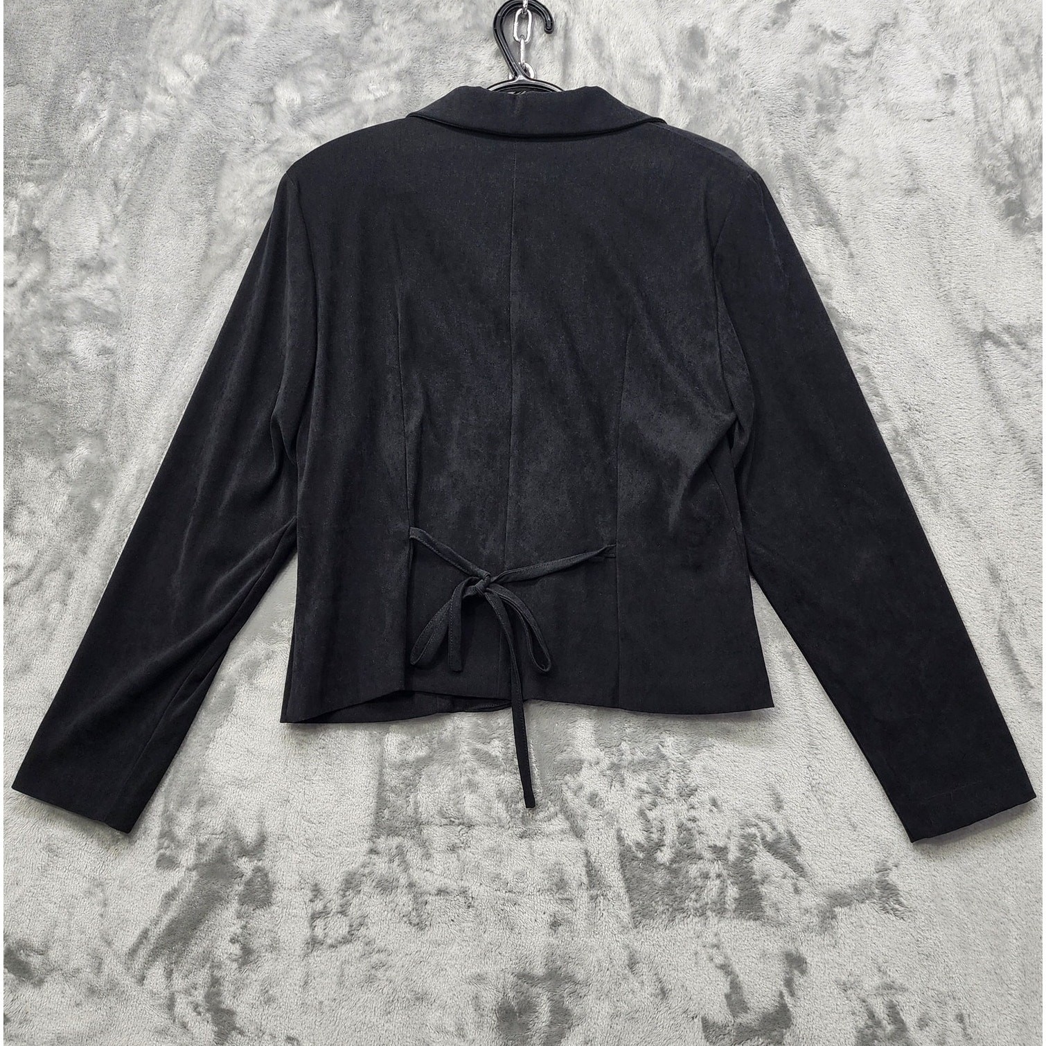 Vintage Brett Alixander Jacket Womens 12 Black Stretch Sueded Polyester Lined