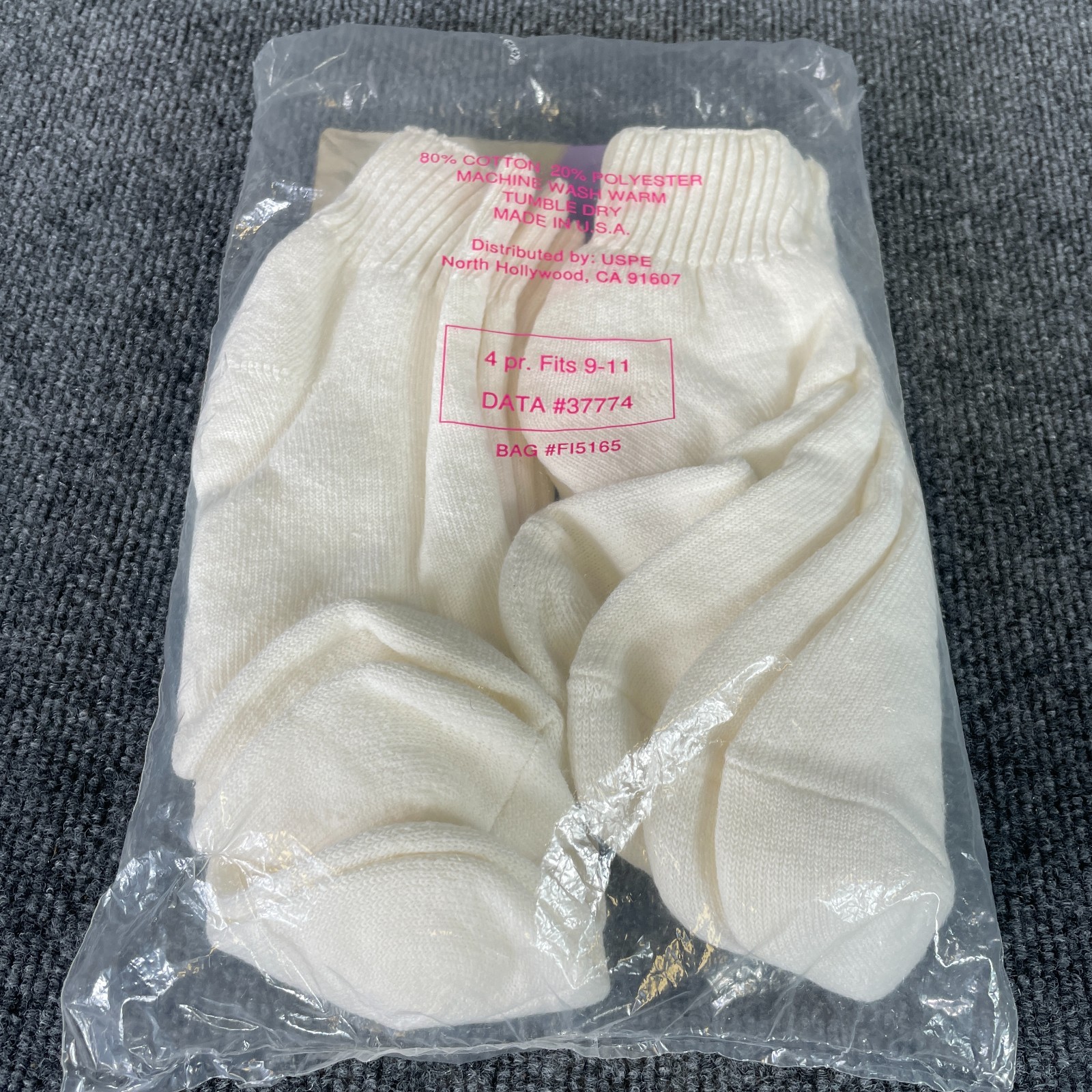 Vintage Cotton First Impressions Ankle Socks 4 Pairs White Womens 9-11 New USA