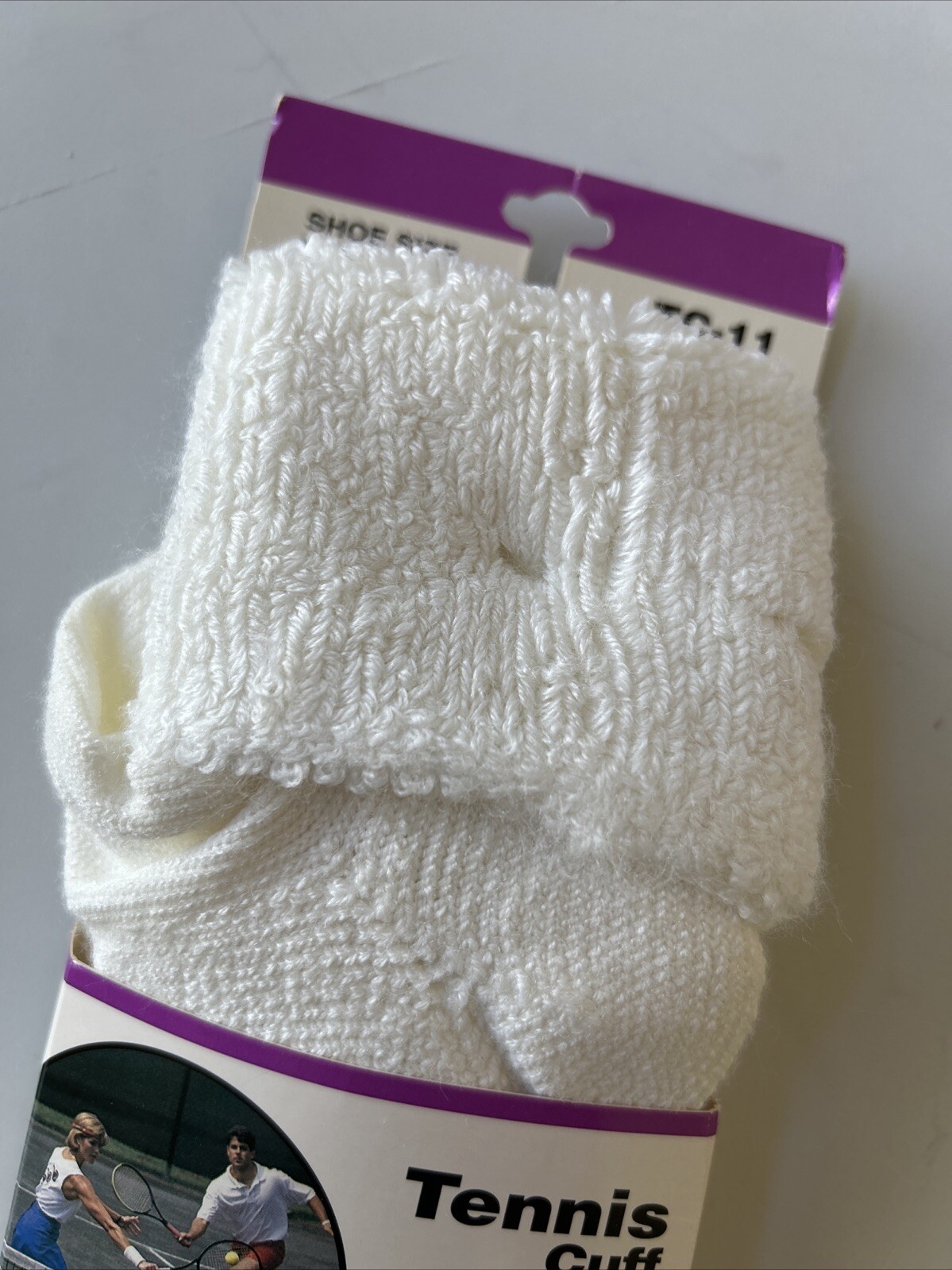 9-11 Thorlo Sport Tennis Socks TC-11 White 90s VTG Acrylic Nylon White Golf.