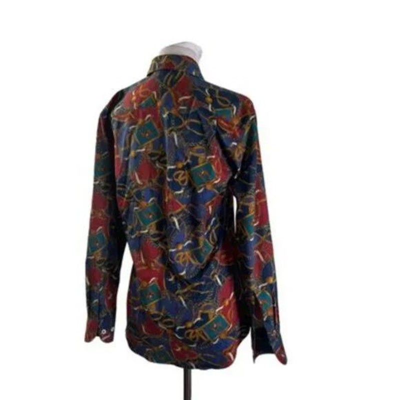 Vintage 1990s Equestrian Chain Horse Rider Blouse Solemare Maus & Hoffman S