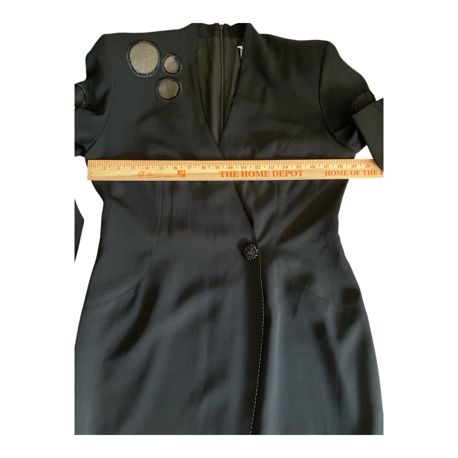 Lillie Rubin Vtg (80’s) Daymor Couture Black Coat Dress Beading 10 Hong Kong