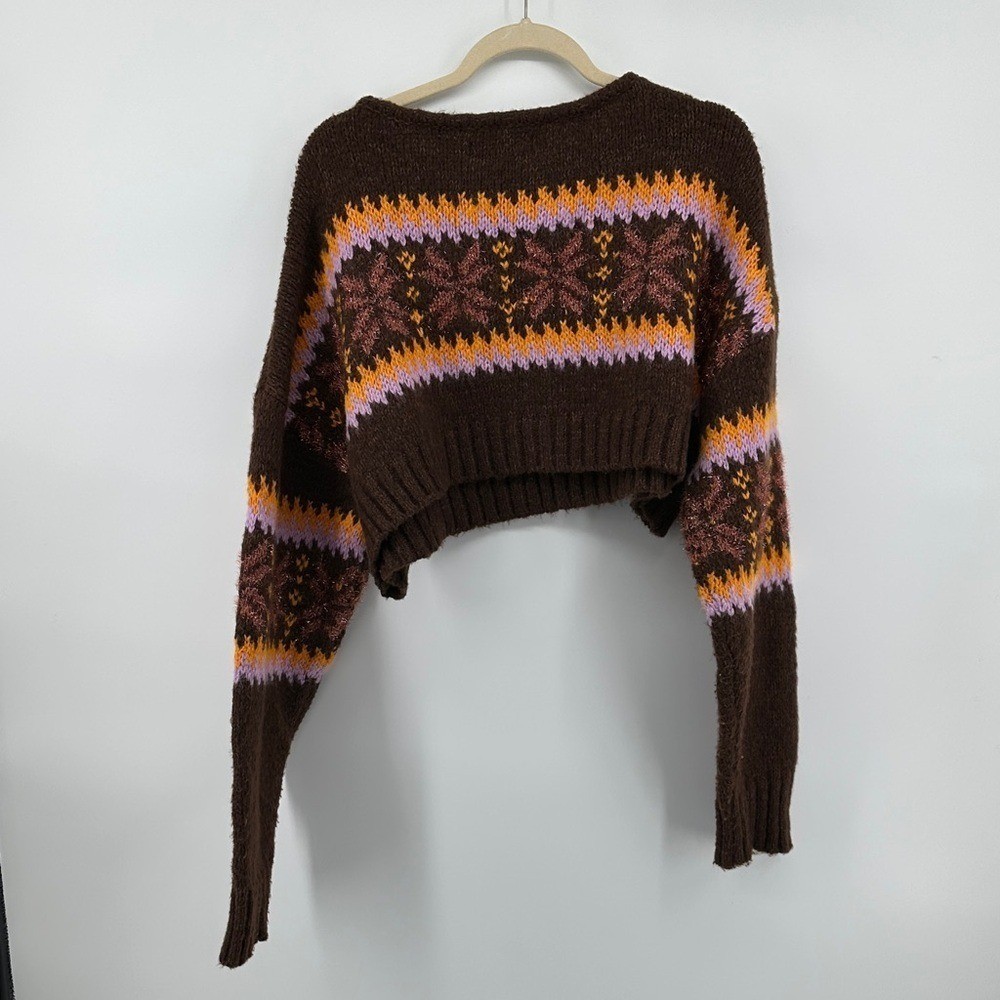 Forever21 Y2K Grandmacore Cottagecore Boho Multicolor Patterned Sweater SzL