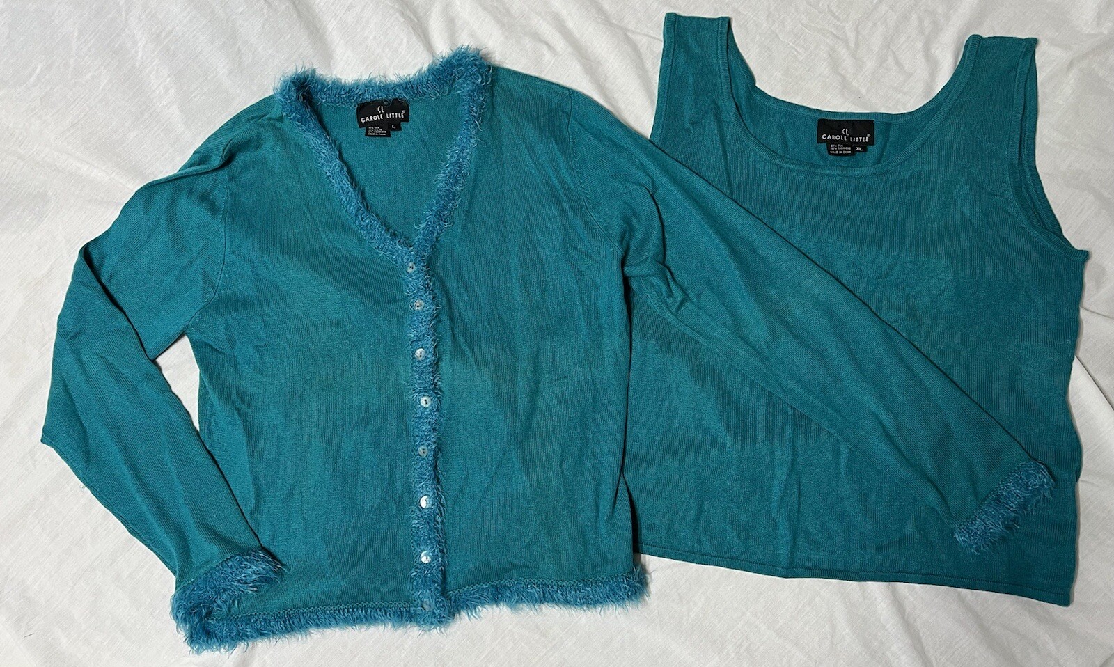 Vintage Carole Little Silk/Nylon/Cashmere Top and Sweater Womens sz L