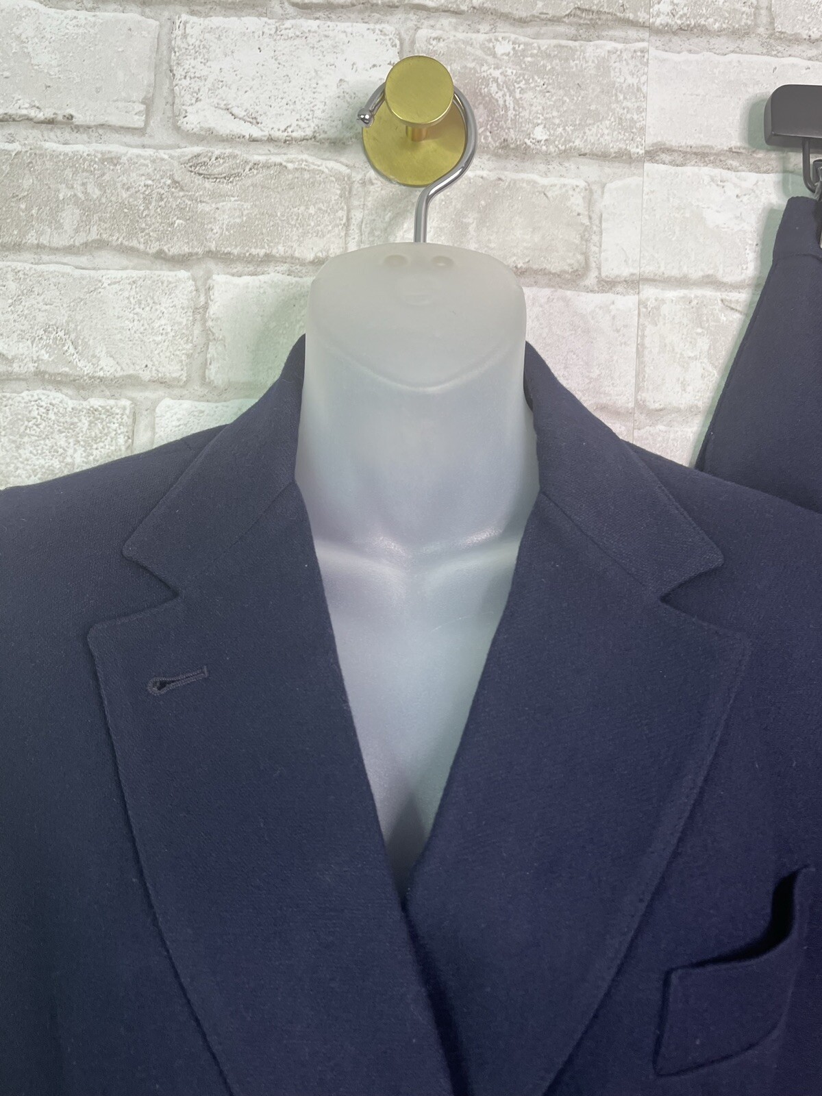 VINTAGE Evan Picone Navy Blue Wool Blend Jacket Skirt Set