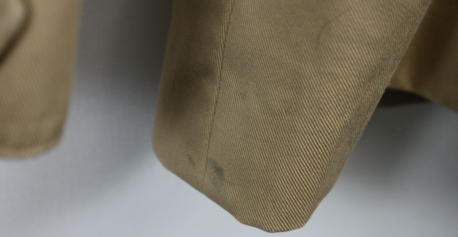 Vtg Jacket Coat Zip Front Khaki Mod Retro 70s Cotton Twill Hong Kong Mid XS/S
