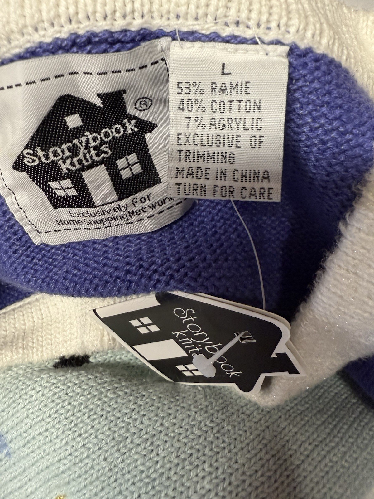 NWT Storybook Knits Winter Polar Bear Penguin Theme Knit Button Up Sweater Large