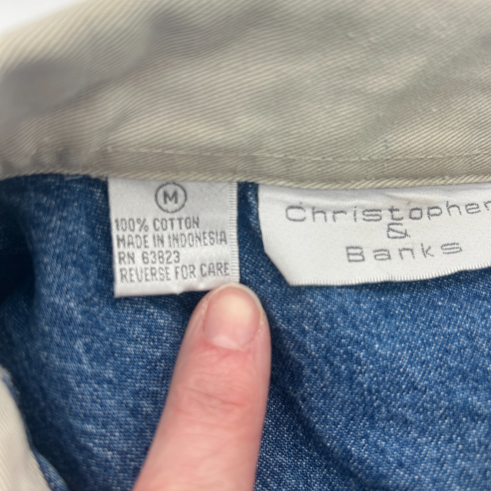 Vintage 90s Denim Chore Jacket Christopher Banks Grandma Core Cottage Medium