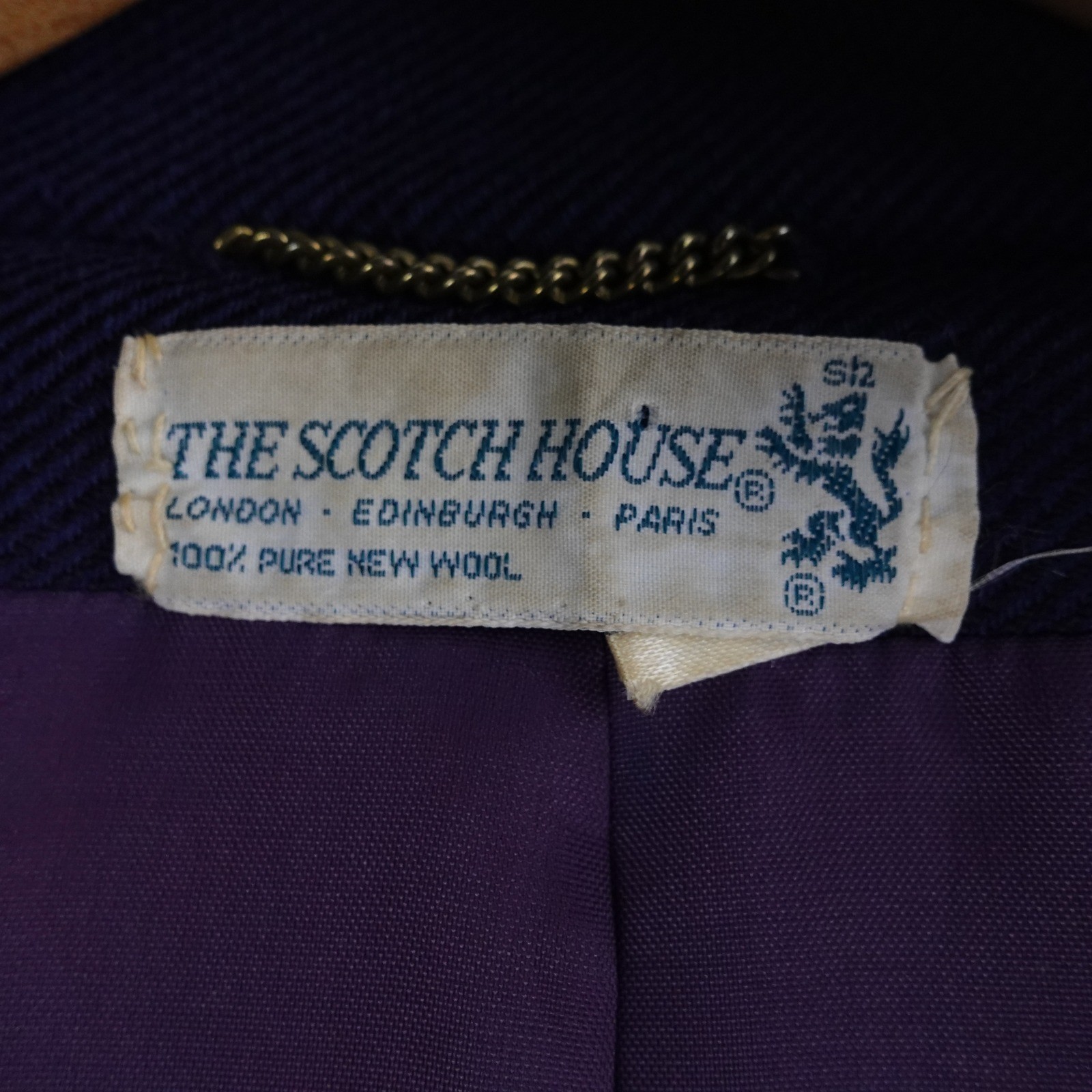 Vintage The Scotch House Women’s XL Wool Jacket Navy Blue London Edinburgh Paris