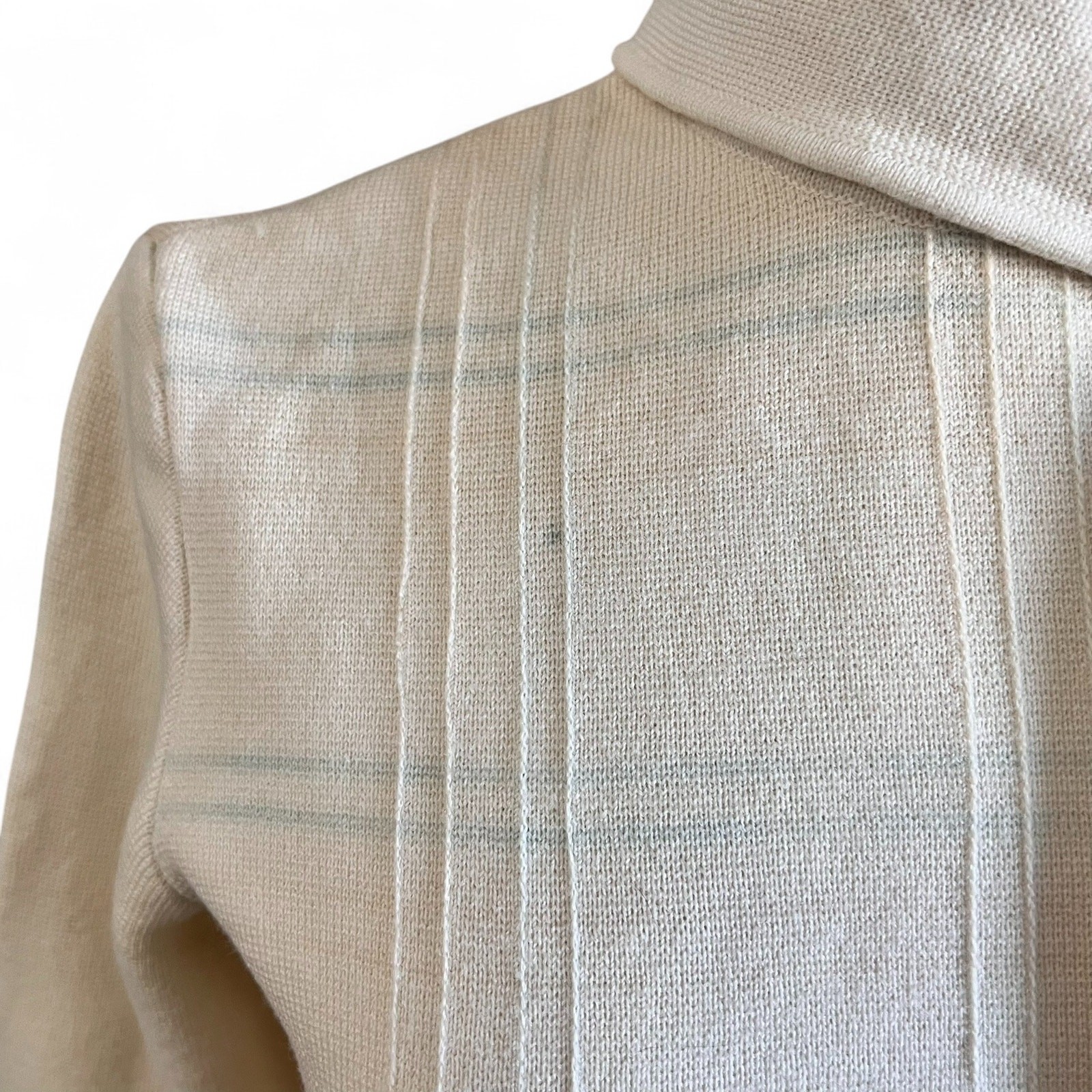 Vintage 60s Mod Ivory Wool Knit Tunic Marco Donati Hong Kong MCM Sz S