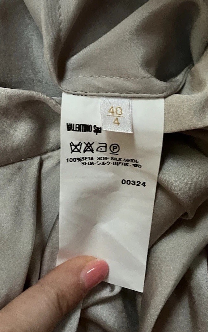 Vintage Valentino Roma, Silver 100% Silk Mini Skirt, Original Tags! Small