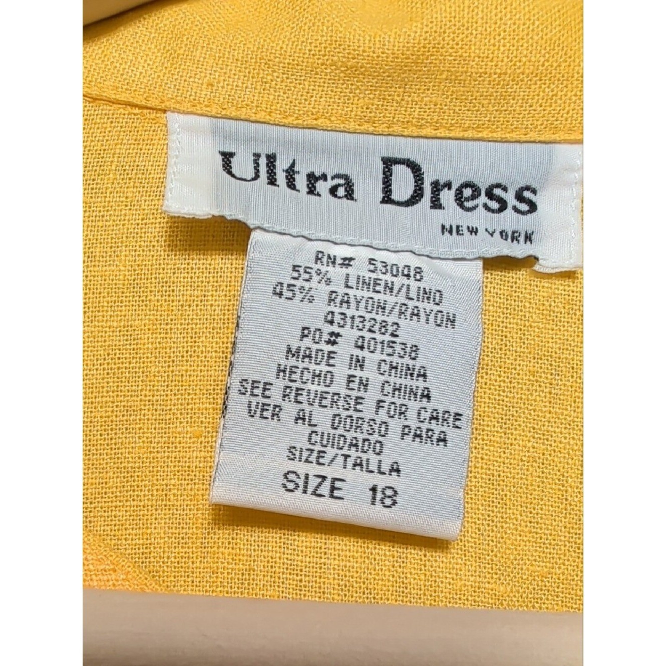 Vtg 90s Yellow Linen Two Piece Maxi Dress Set Paris Embroidery Euro Summer XL