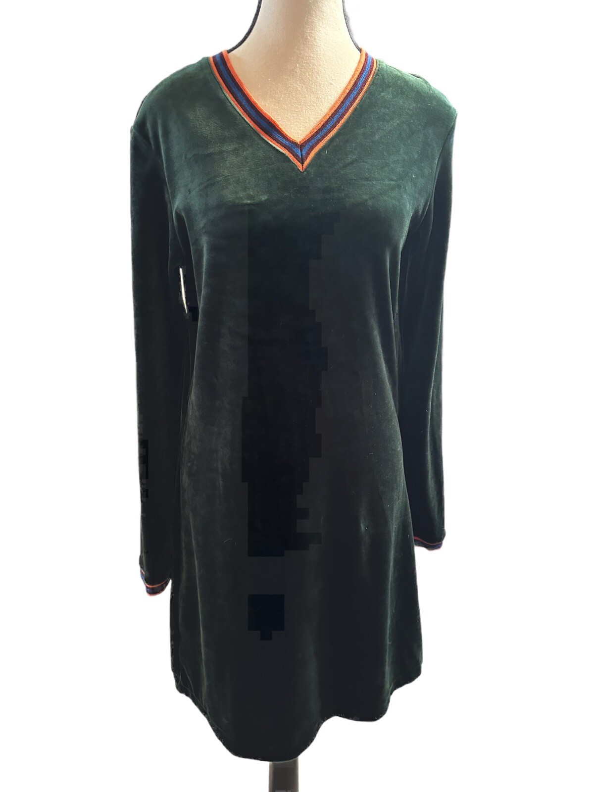 1990’s Limited America Long Sleeve Green Velvet Dress Sz Small Y2K Clean Girl