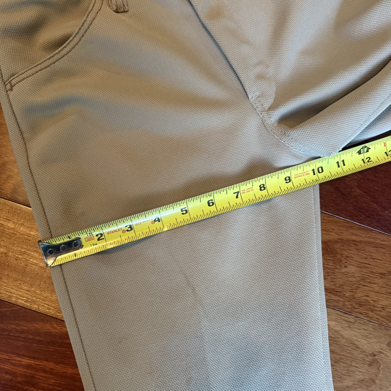 Vintage 70s Farah Flared Bell Bottom Polyester Dress Pants Beige 26×30