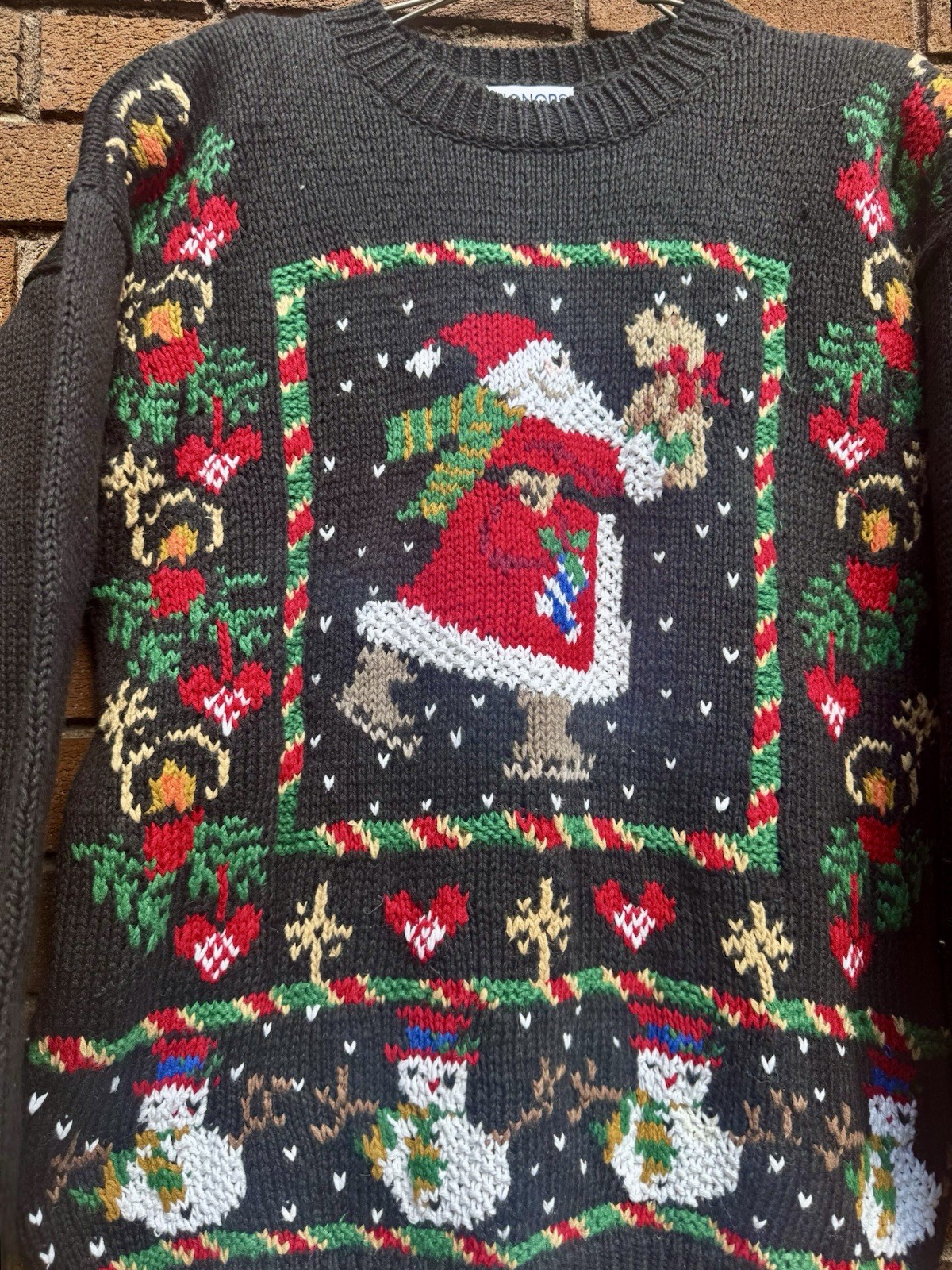 Vintage NWT 90s Womans Honors Knitted Christmas Sweater Cotton Blend Size Medium