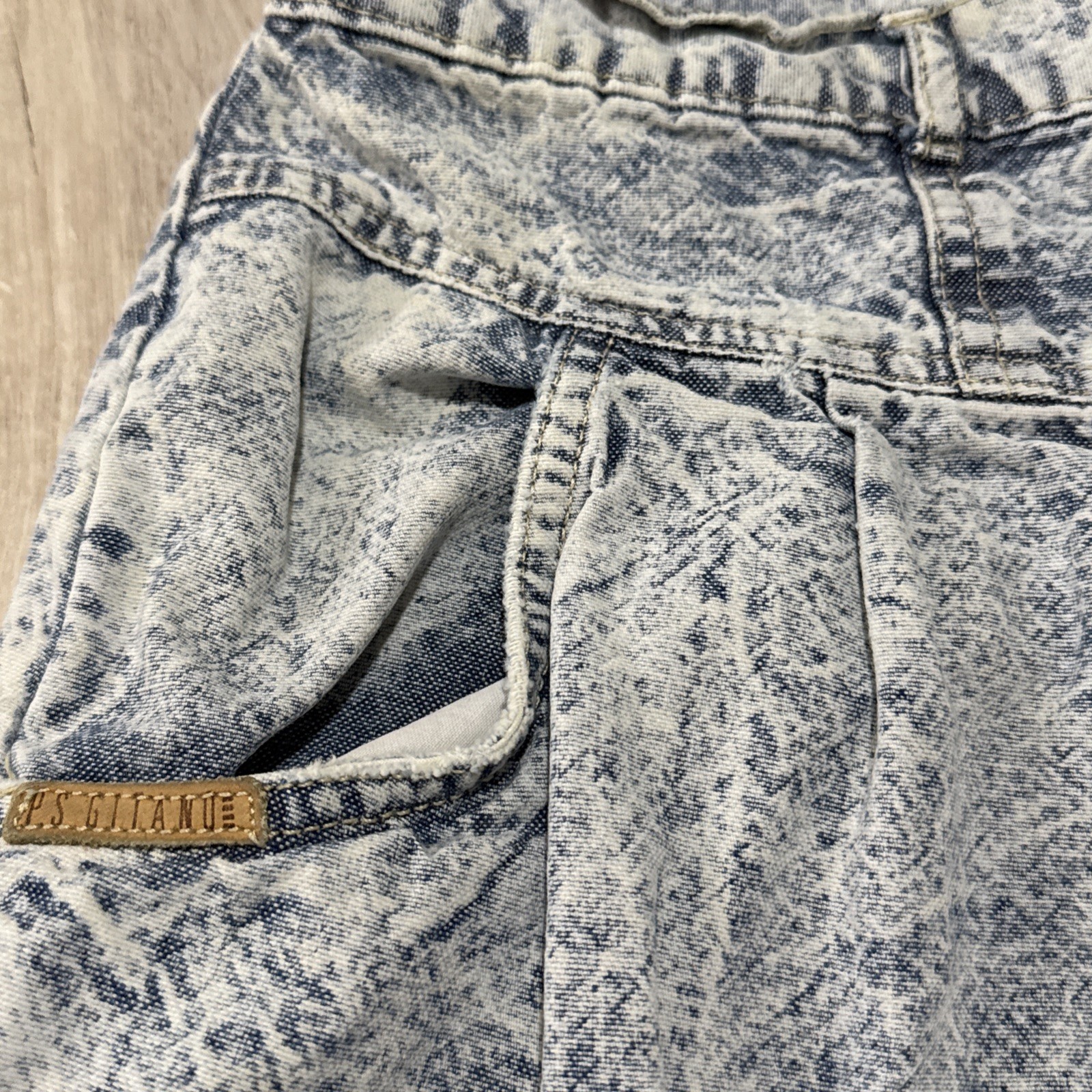 PS Gitano High Waist Pleated Tapered Mom Jeans Sz 16 Long Acid Wash 80s Vintage