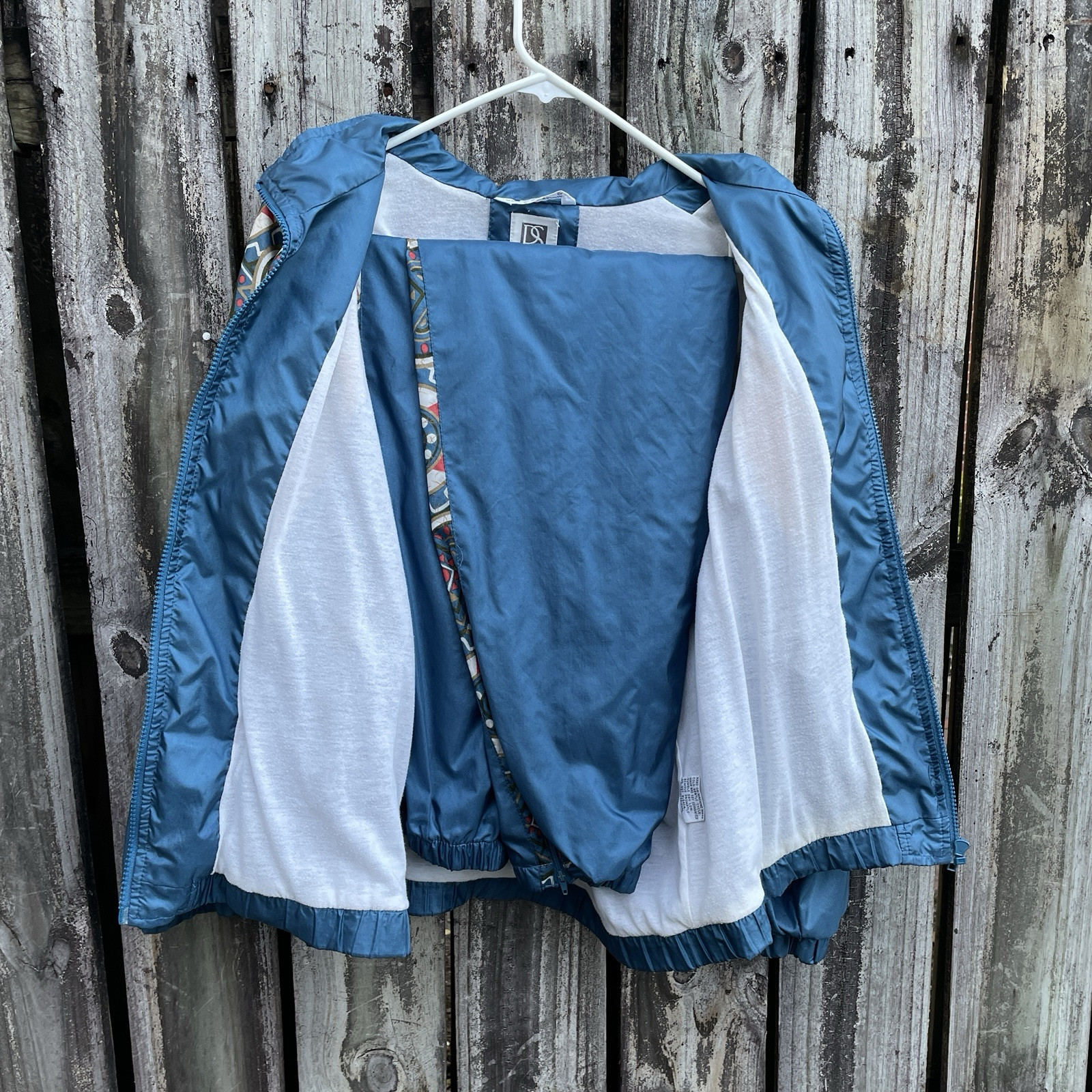 VTG 90s Windbreaker Jacket & Pants Teal Multi Color Trim Size Woman’s M