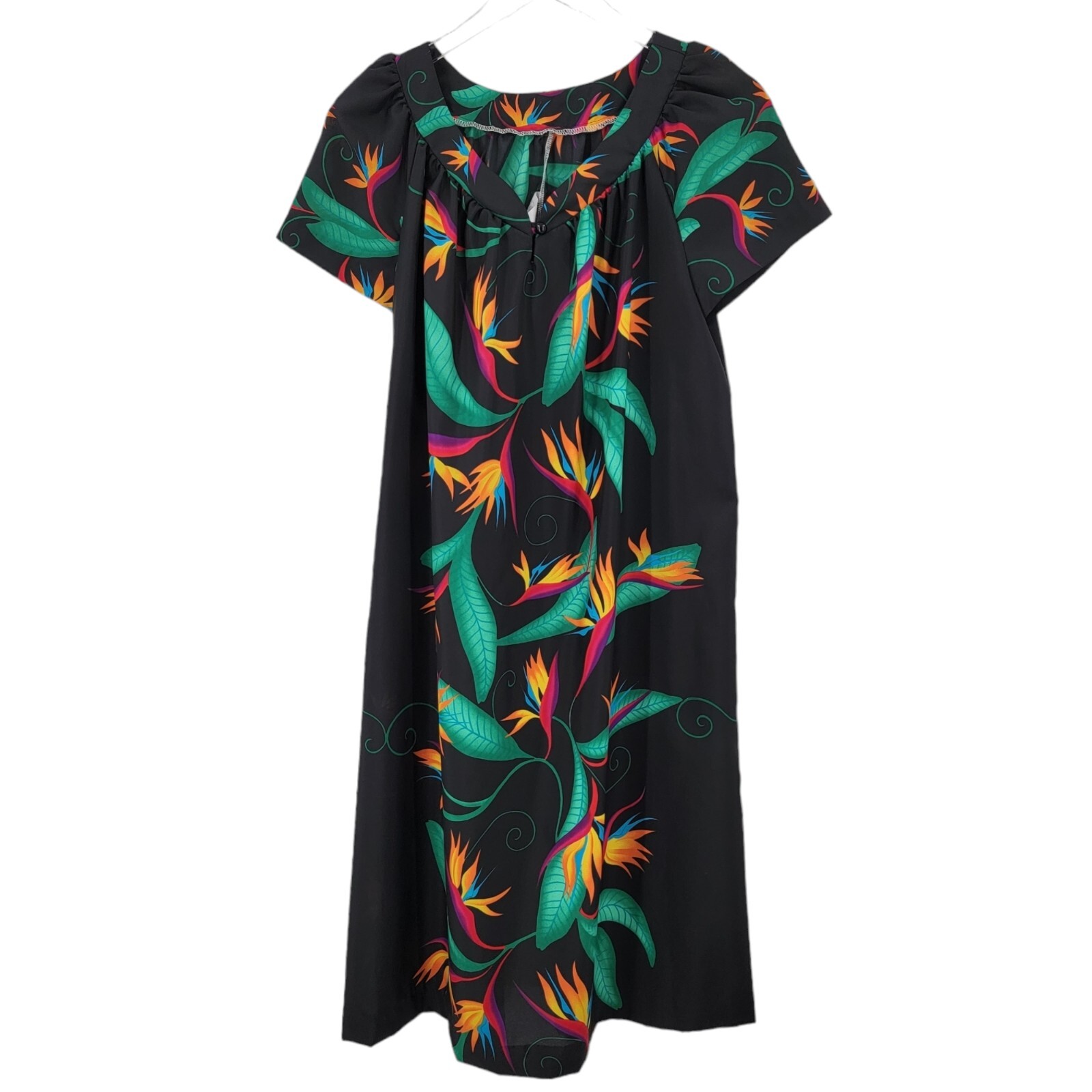 Hilo Hattie’s Hawaii Dress Womens Large Birds Of Paradise Floral Muumuu Vintage