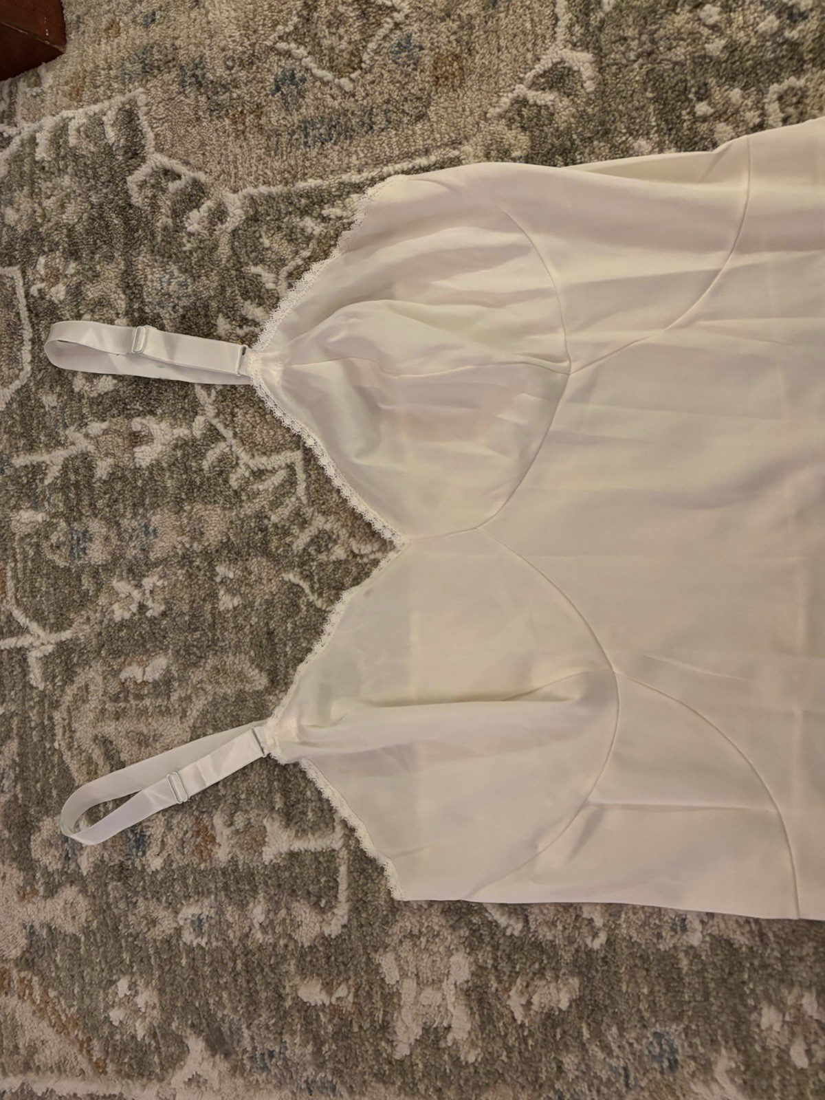 Komar White Full Slip Underdress with Straps, Size 32 Regular