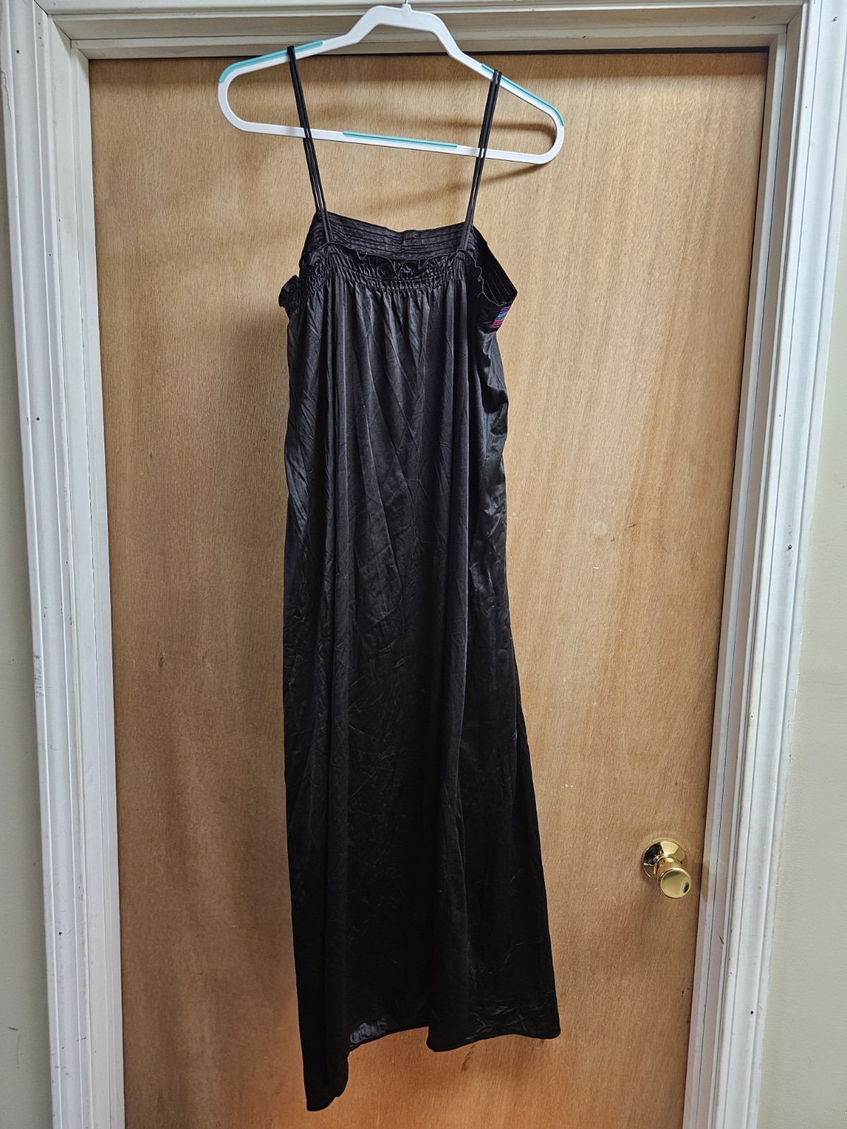 2pc Vtg Gilead Nightgown Gown Robe Set Nylon Negligee M Black Pink Purple Teal