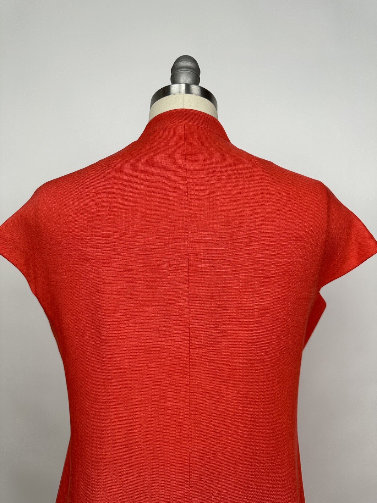 Vintage 1960s Geoffrey Beene orange Red Linen Dress Mod GoGo As Is 60s Designer