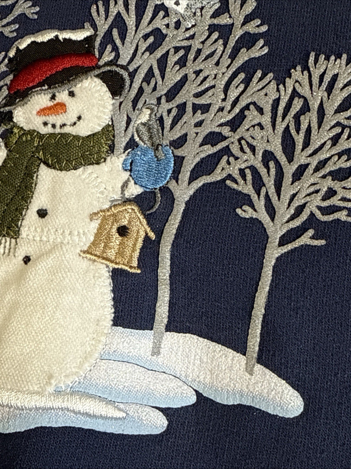 Top Stitch Morning Sun Vintage Crewneck Pullover Sweatshirt XL Snowman Christmas