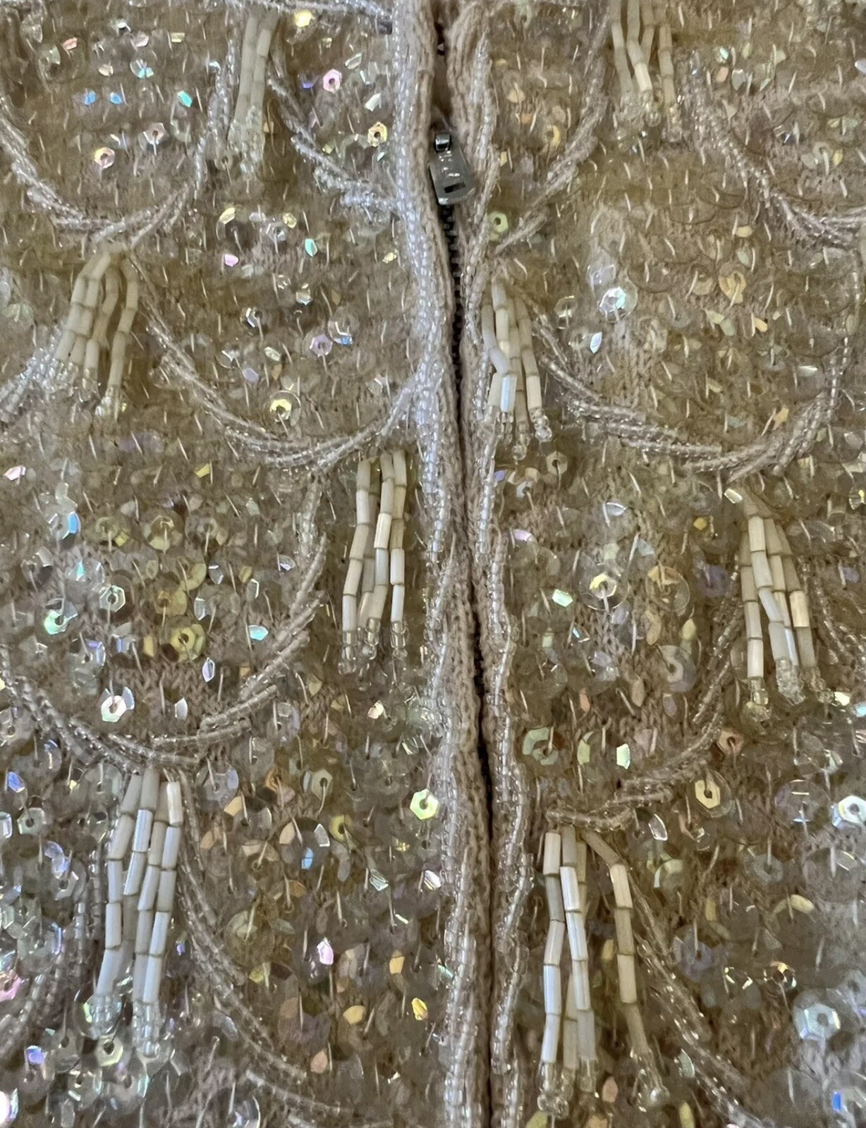 Kenzar Hong Kong Sleeveless Top Flapper Sequins Vintage Beaded Tassels Party 36