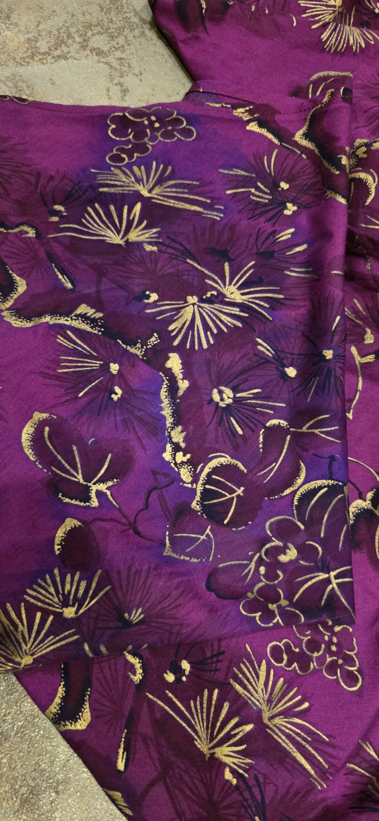 1950s Vintage Wrap Halter Top Hawaiian Purple Pinup Dress – Size Small