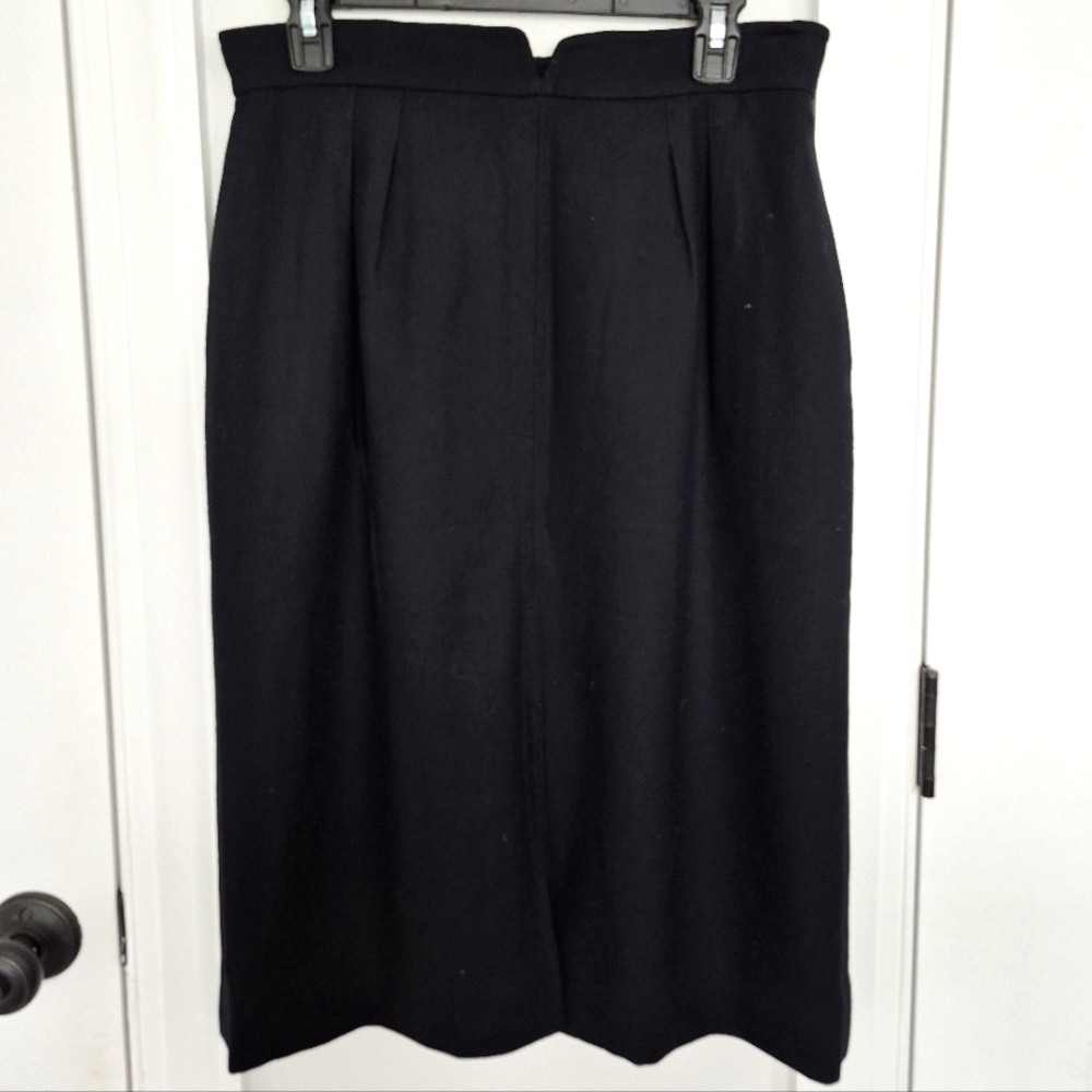Vtg Christian Dior The Suit Black Wool Skirt Sz 14 Classic Fall Luxury Winter