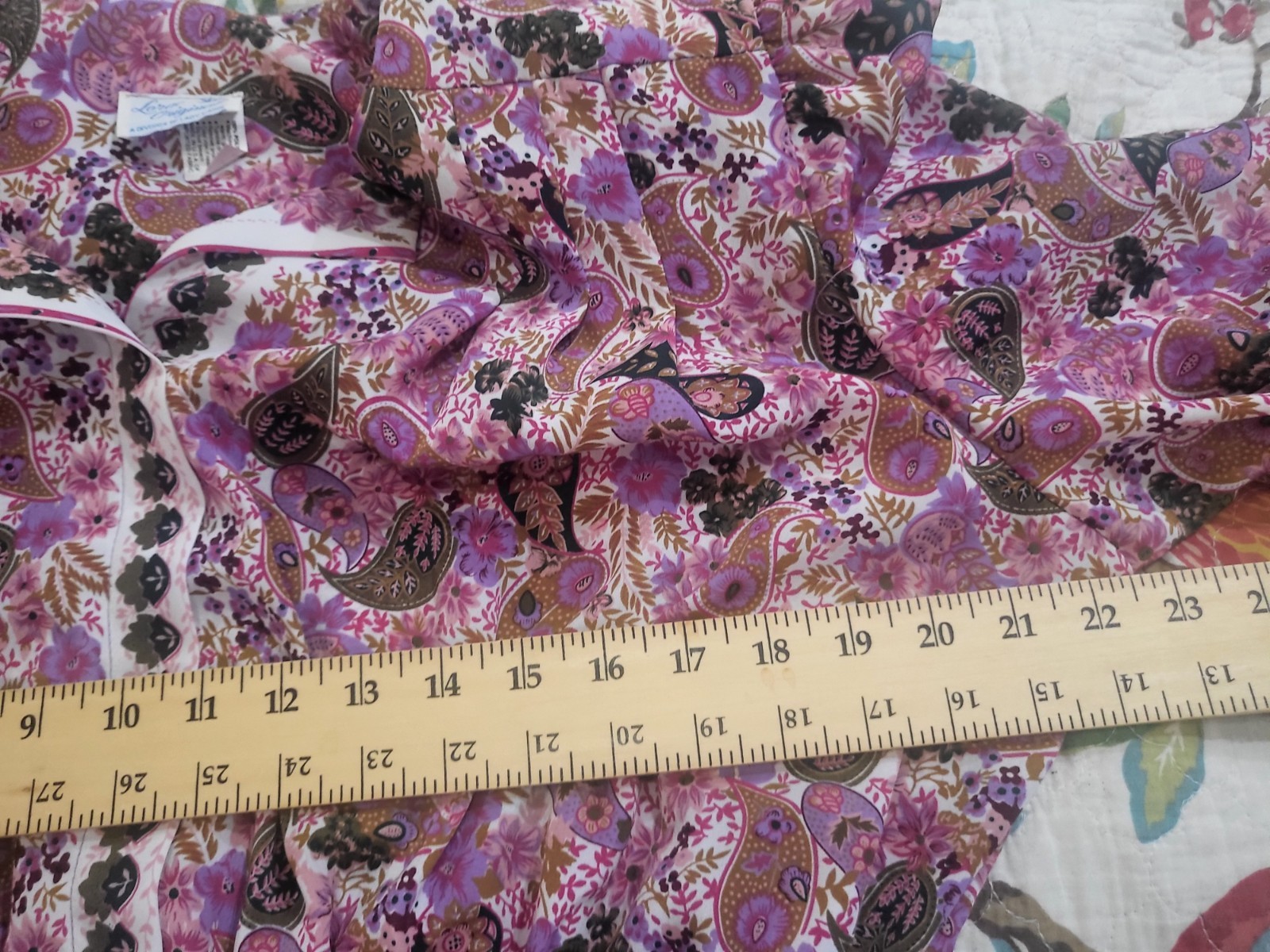 Vintage Loraz Original Pleated Floral Dress Size L (16) Belt + Shoulder Pads