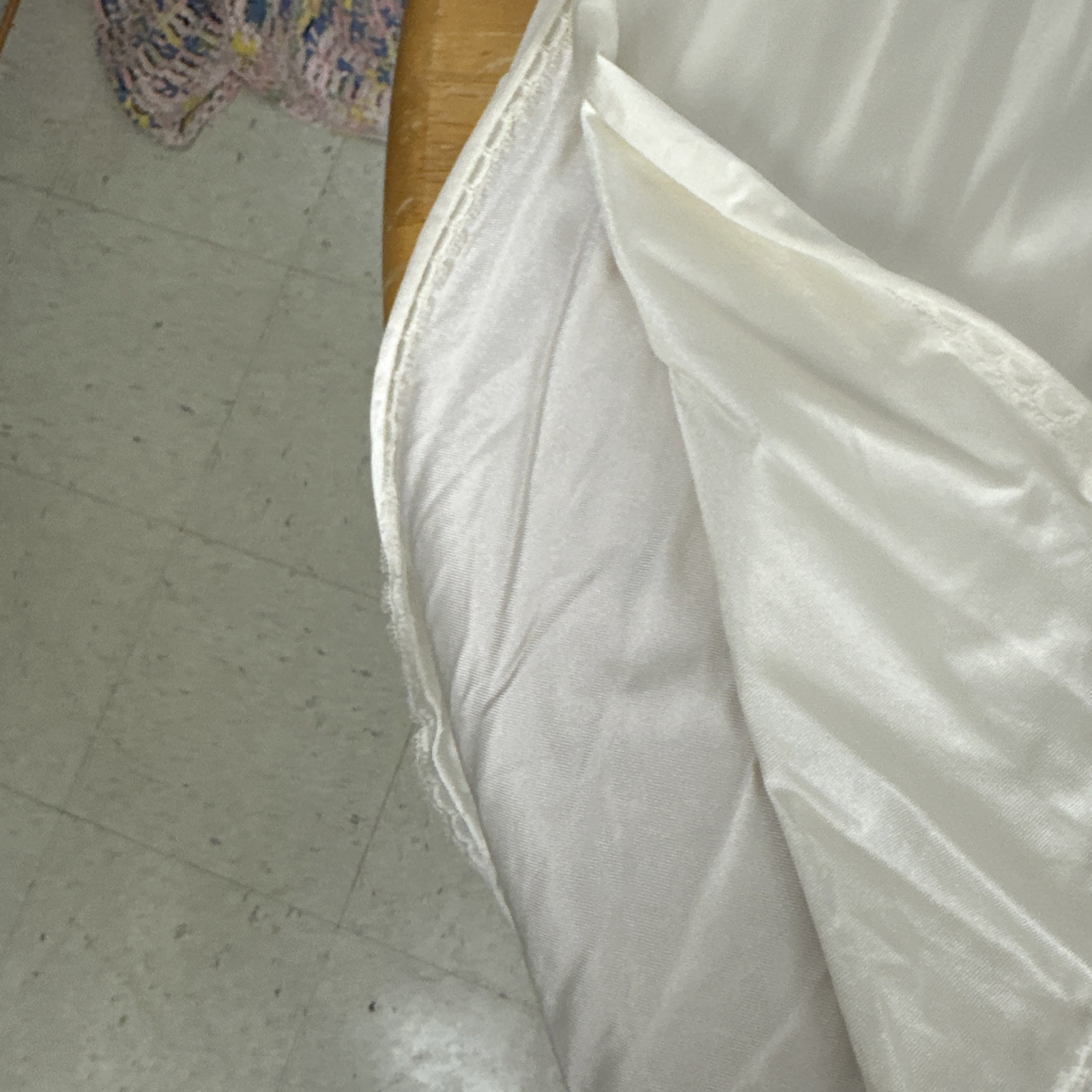 Vintage 2 Vanity Fair Maxi Half Slip Skirt 38 A” Line Creamy &Black Nylon
