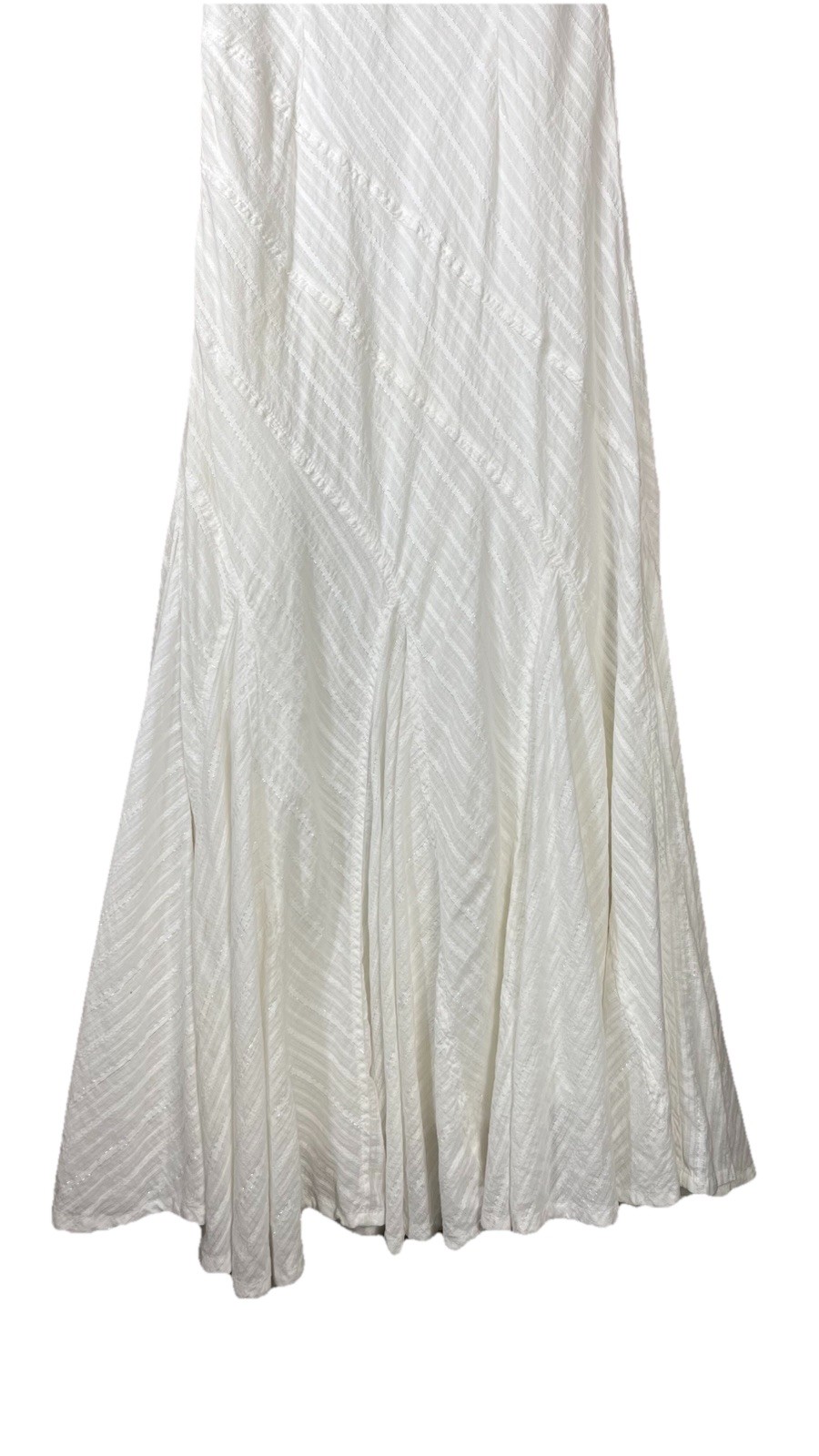 Peppermint Bay (Sz M) White Maxi Dress Trumpet Hem Sleeveless 100% Cotton