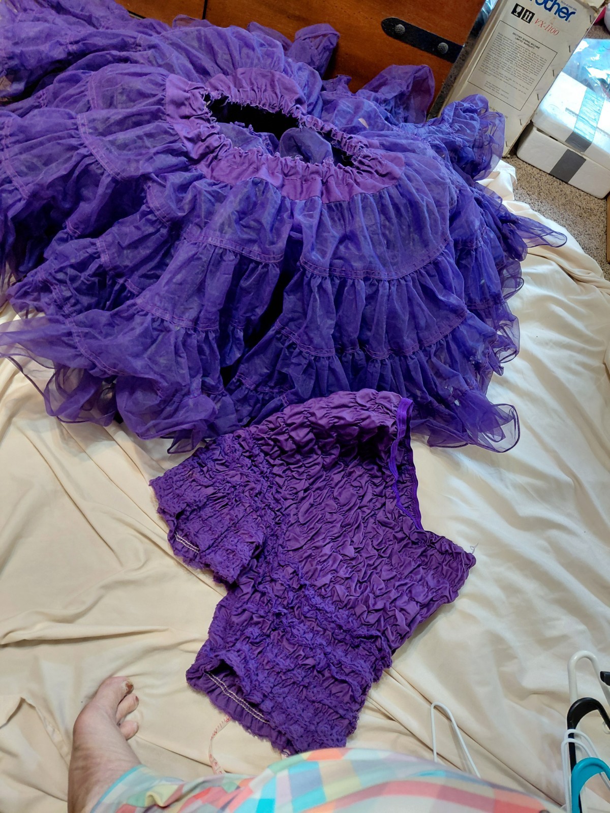 Vintage Malco Modes Purple Petticoat & Pettipants Set Size L N-21