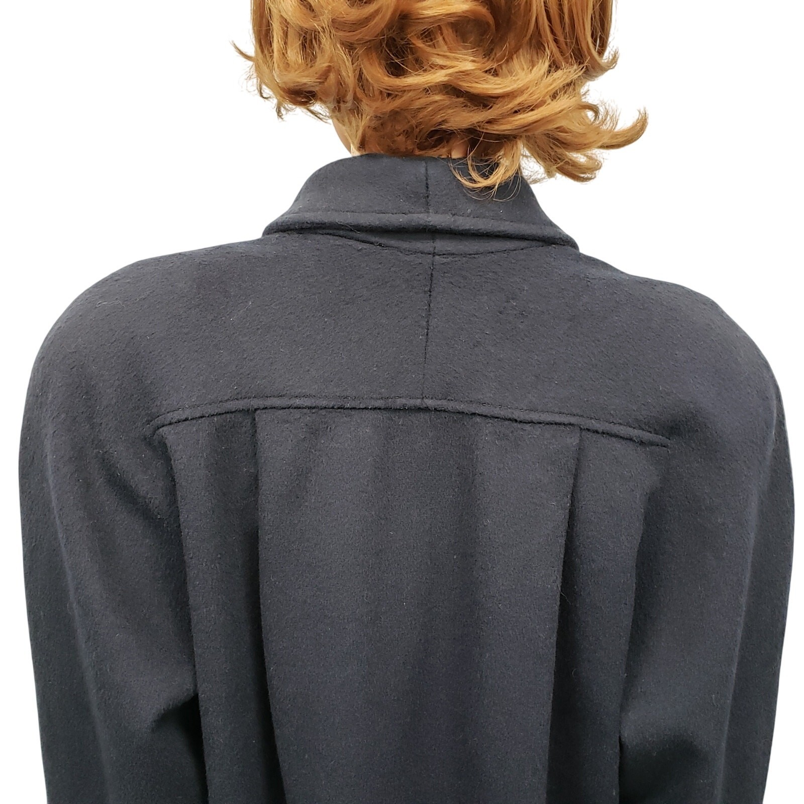 Vintage 80s Braefair Wool Pea Coat Overcoat Union Made in USA Double Breast 10 L