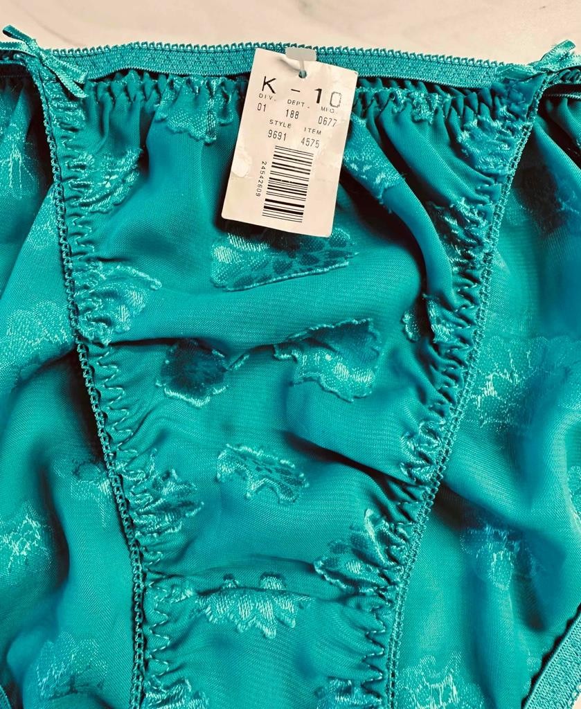CHIC by H.I.S. Vintage String Sheer Green Bikini Panty Panties – NEW size 8