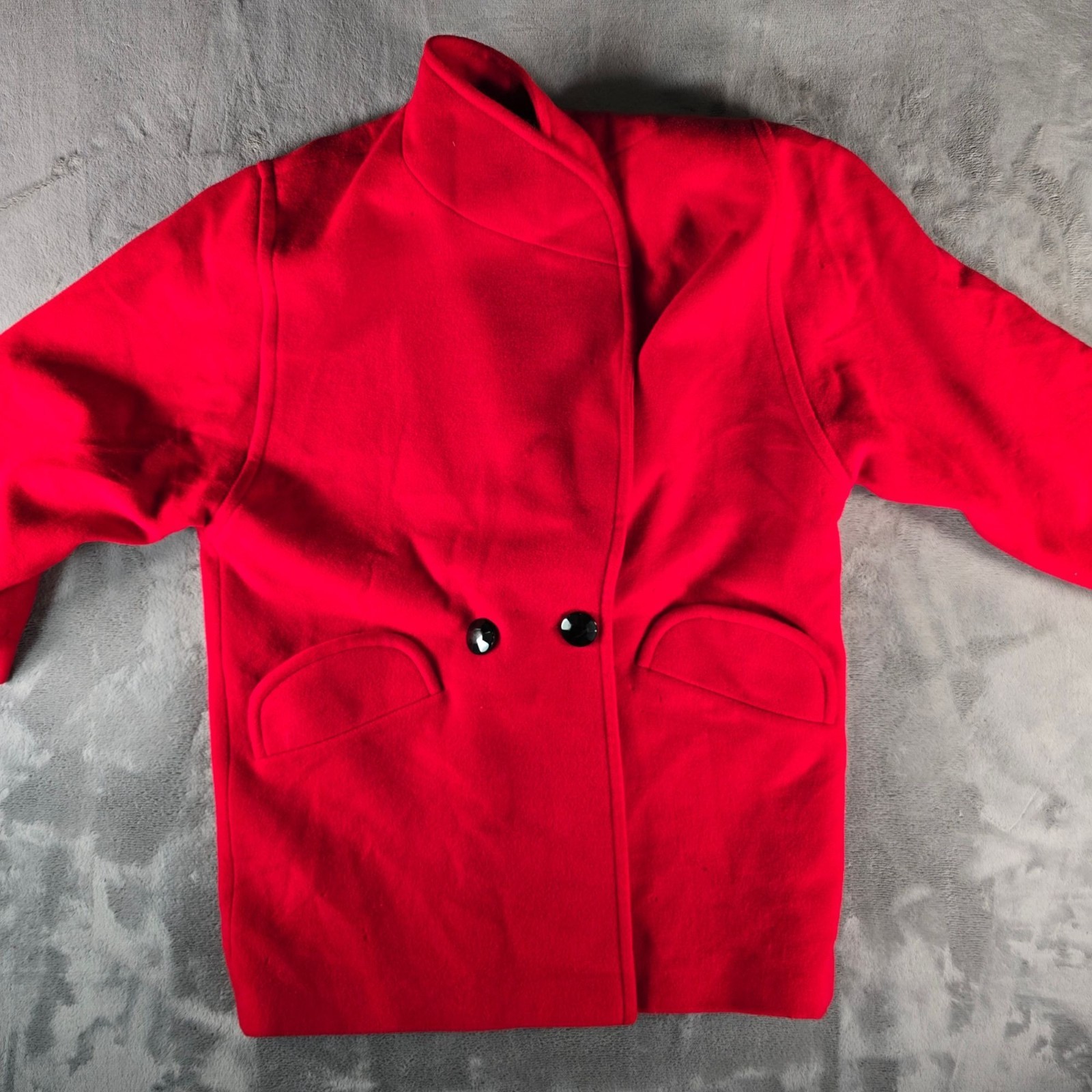 Vintage 1980s Electre Paris Made in France Red Lambs’ Wool Coat (XL) *Fair
