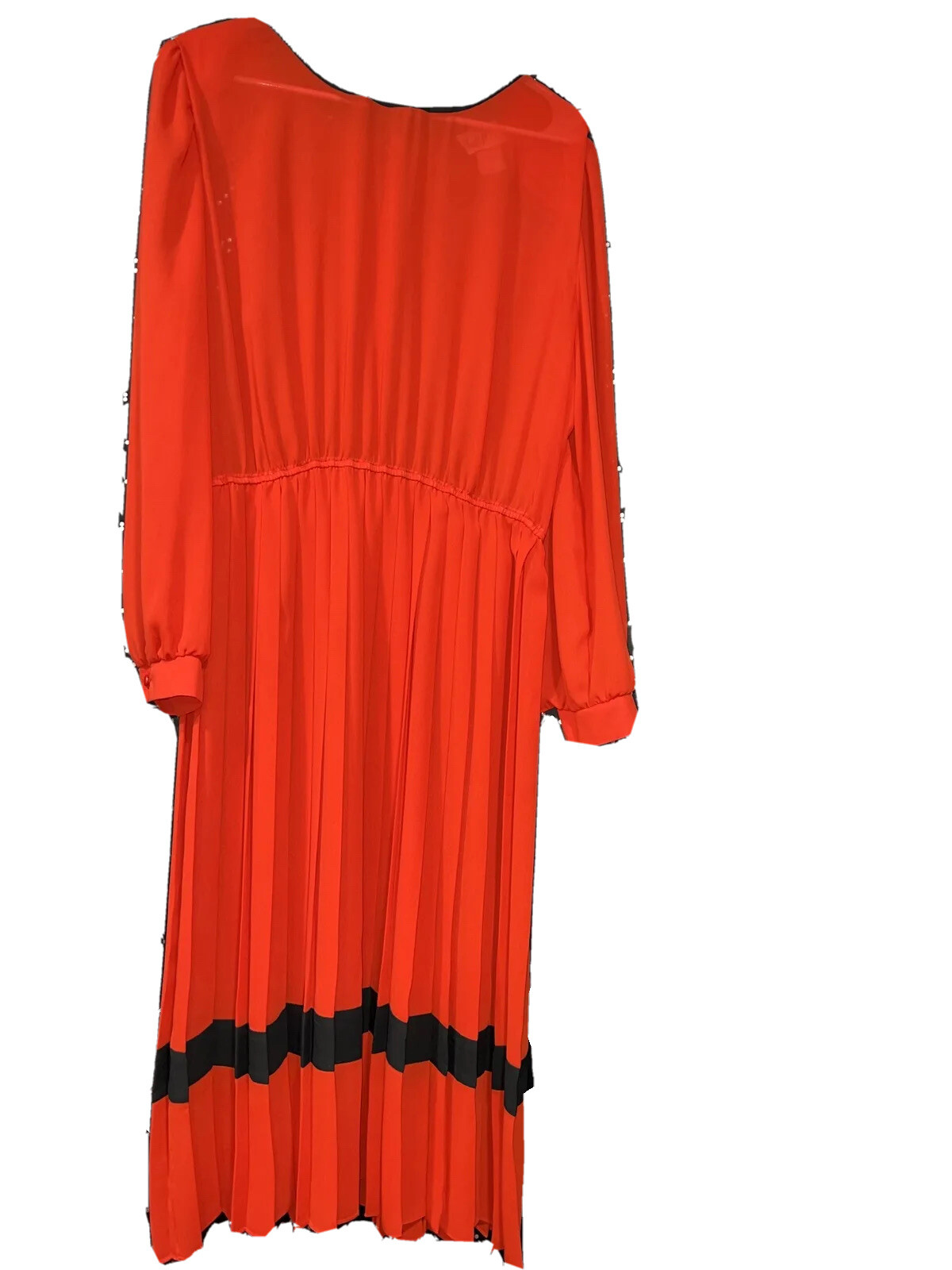 Vintage Leslie Pomer Size 16B ILGWU Union Made Red Black Dress Gown Nelf