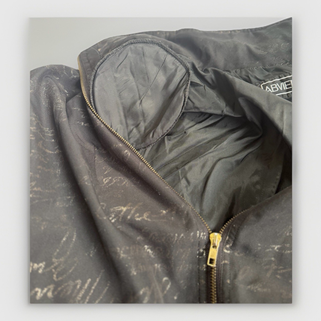 Vintage 80s 90s Windbreaker Track Suit Bomber Jacket & Pants Script Pattern L