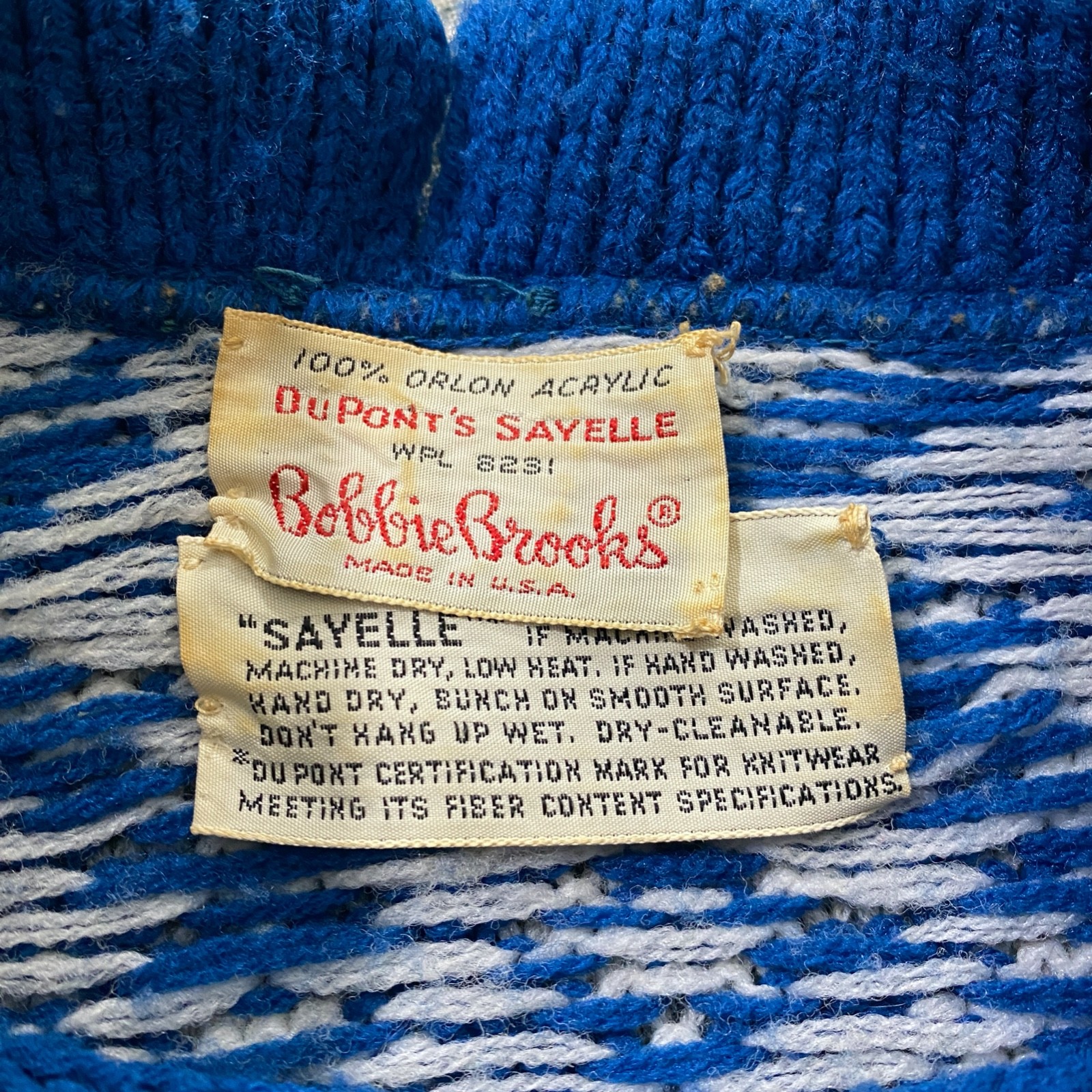 Bobbie Brooks (Fits S/M) Argyle Sayelle Knit Sweater Tie Accent Boho Vtg 60s