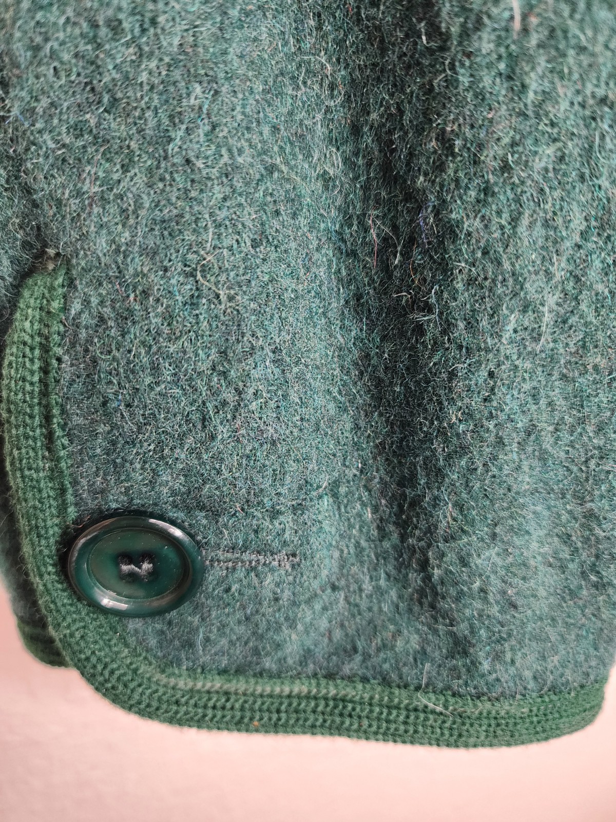 1980s Daniel Hechter Paris Vintage Wool Mohair Blazer Jacket in Green Size L