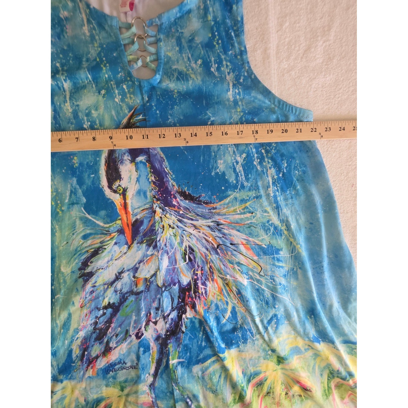 Leoma Lovegrove Great Blue Heron Wearable Art Beach Dress