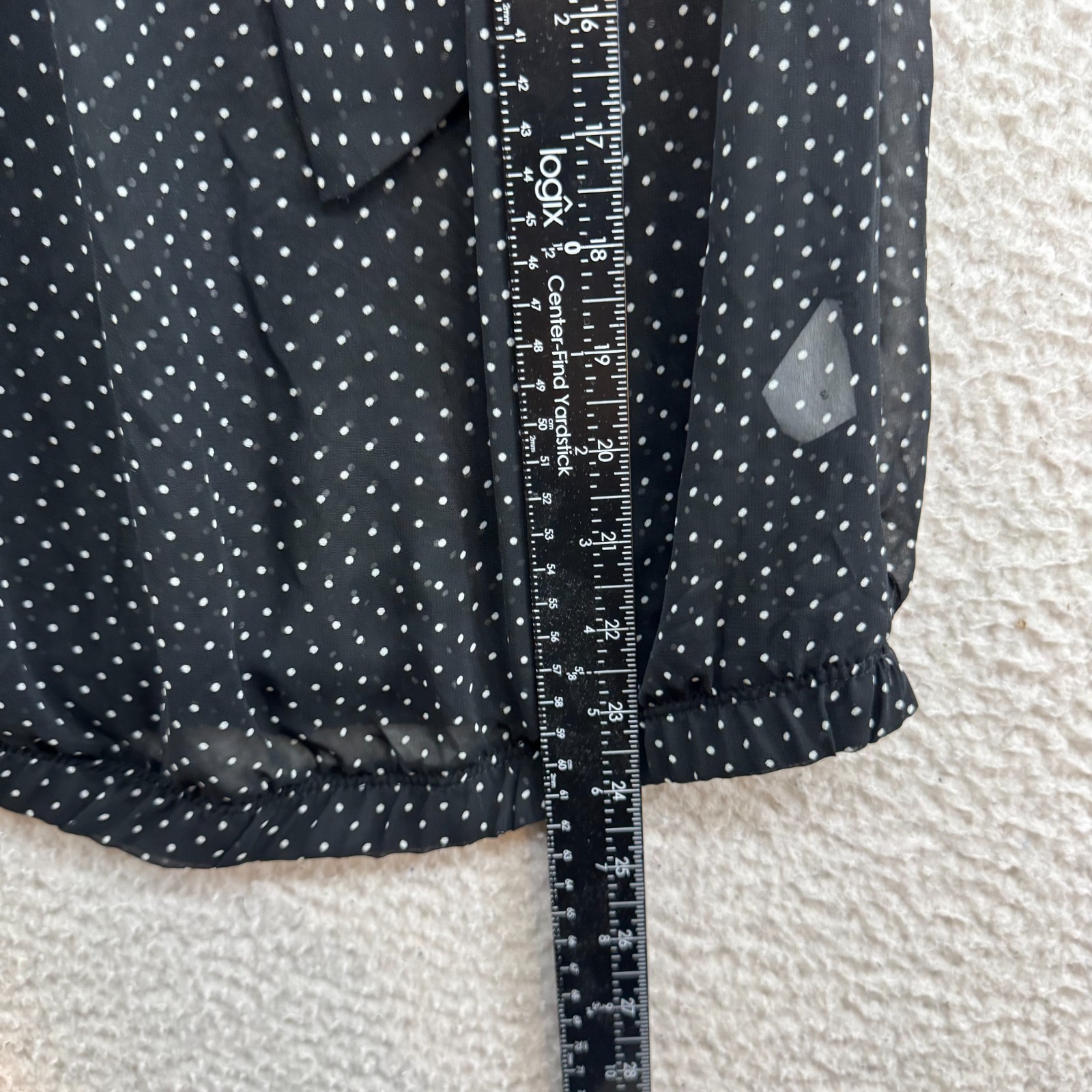 Y2K Vintage Mesh Top Medium Black Polka Dot Milkmaid Peasant Boho Fairy Grunge