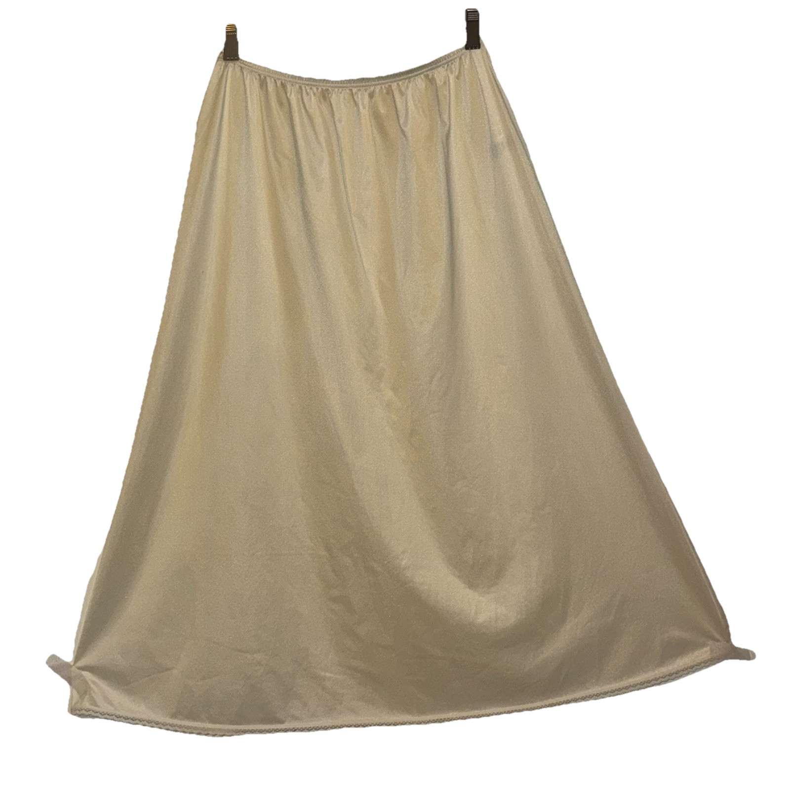 Vanity Fair Ivory Beige Half Slip Silky Satin Nylon Women’s Sz M/M Cottagecore