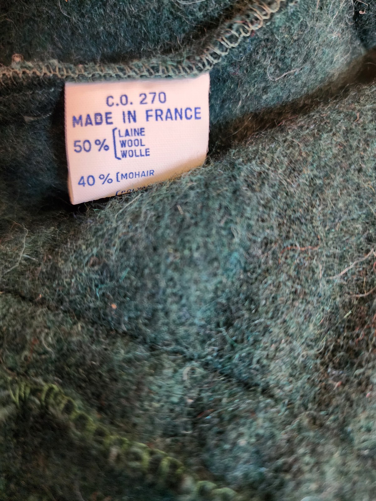 1980s Daniel Hechter Paris Vintage Wool Mohair Blazer Jacket in Green Size L