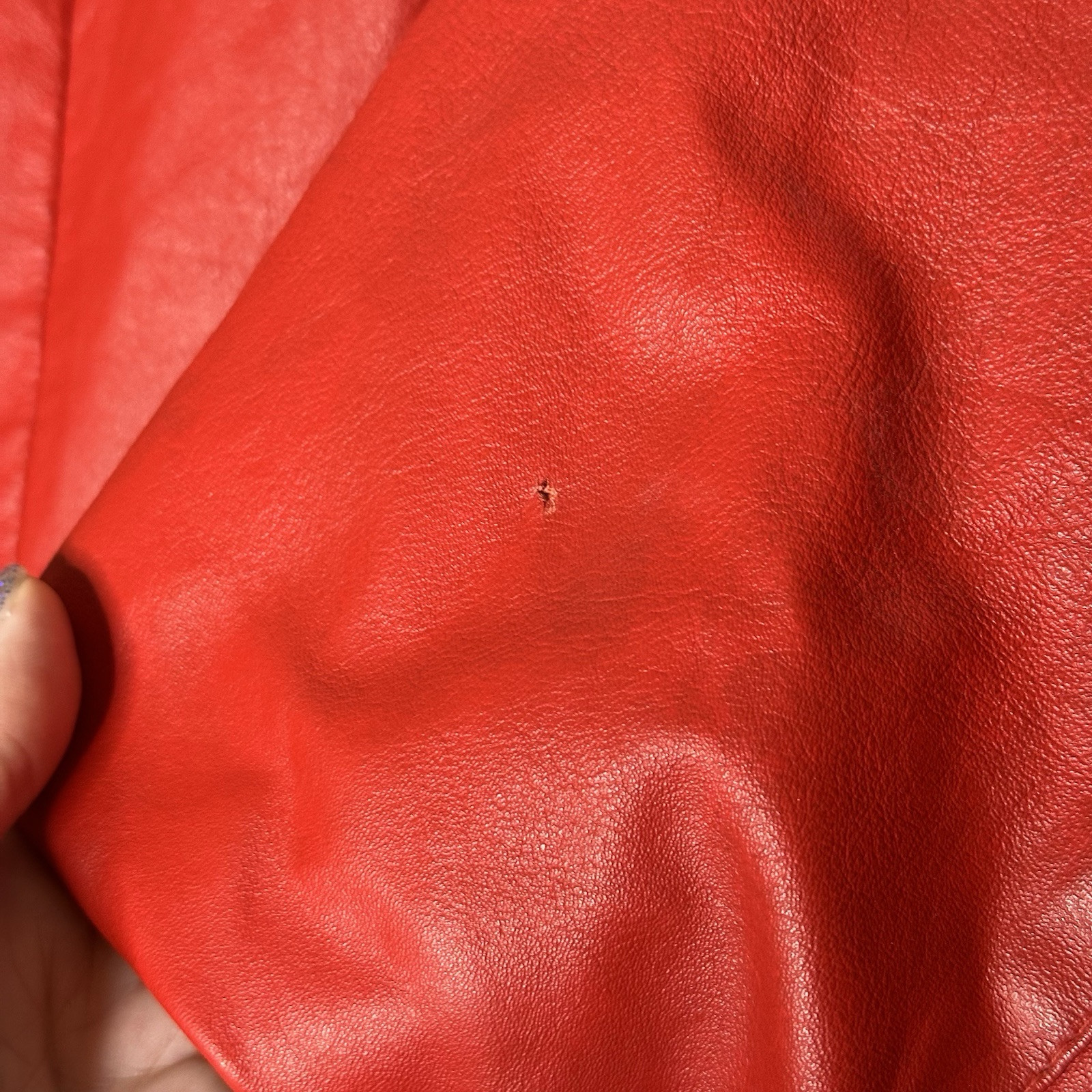 Vintage Vtg Genuine Real Leather Red Jacket Mini Skirt Power Suit 2 Piece Set