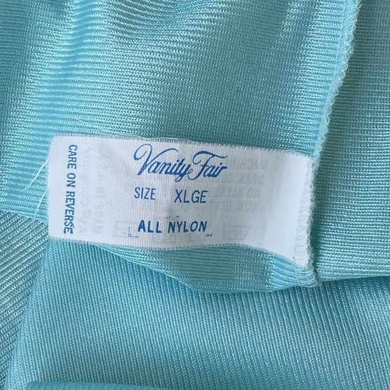 VANITY FAIR Vintage Teal Cap Sleeve Short Nightgown WOMANS SIZE XL