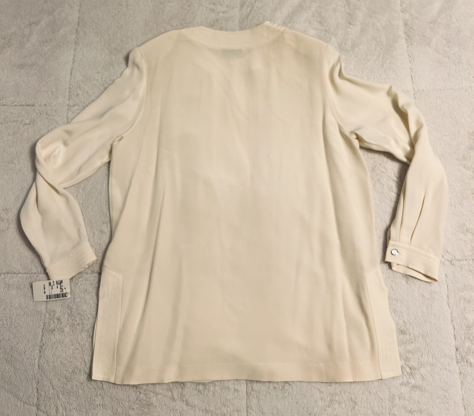 Vtg 90’s NWT Saks Fifth Avenue Ivory 100% Silk Tunic Top Wm Md Real Clothes Line