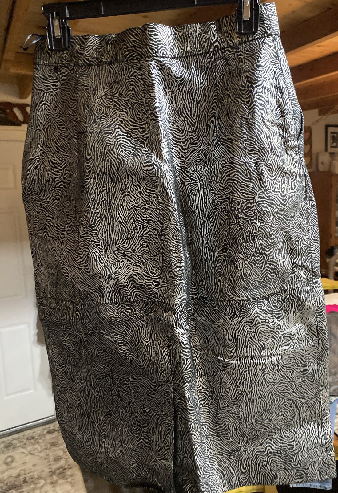 Pia Rucci Leather Skirt Size 10 Small Zebra Pattern Nylon Lining